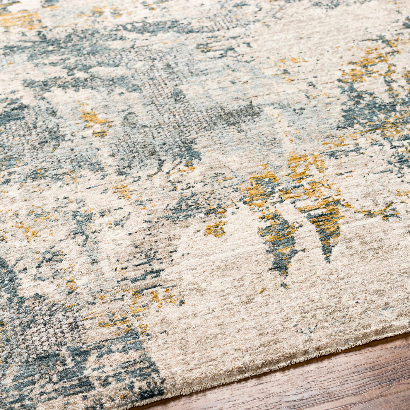 Chaya Textured Abstract Rug with Fringes by Boutique Rugs