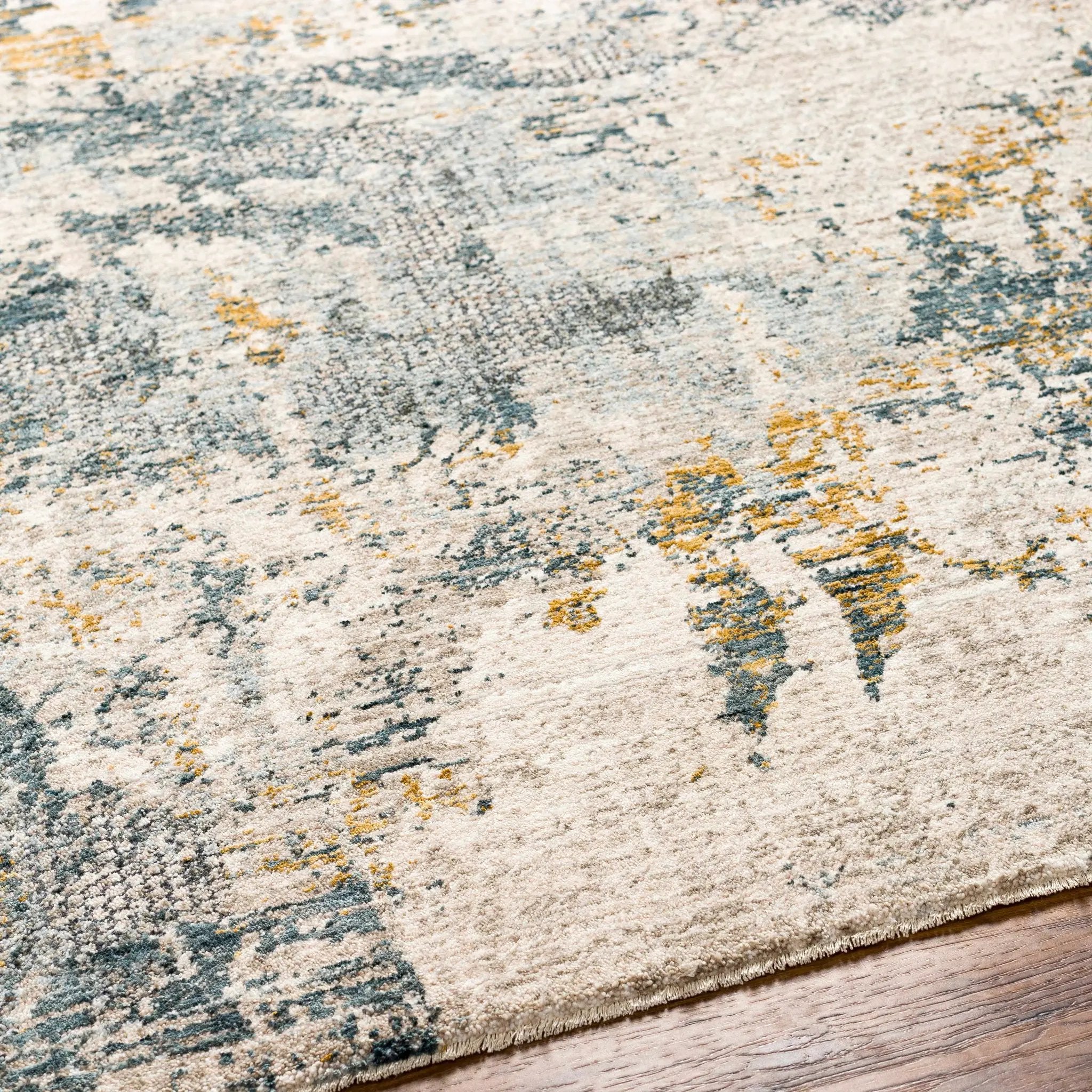 Chaya Textured Abstract Rug with Fringes by Boutique Rugs