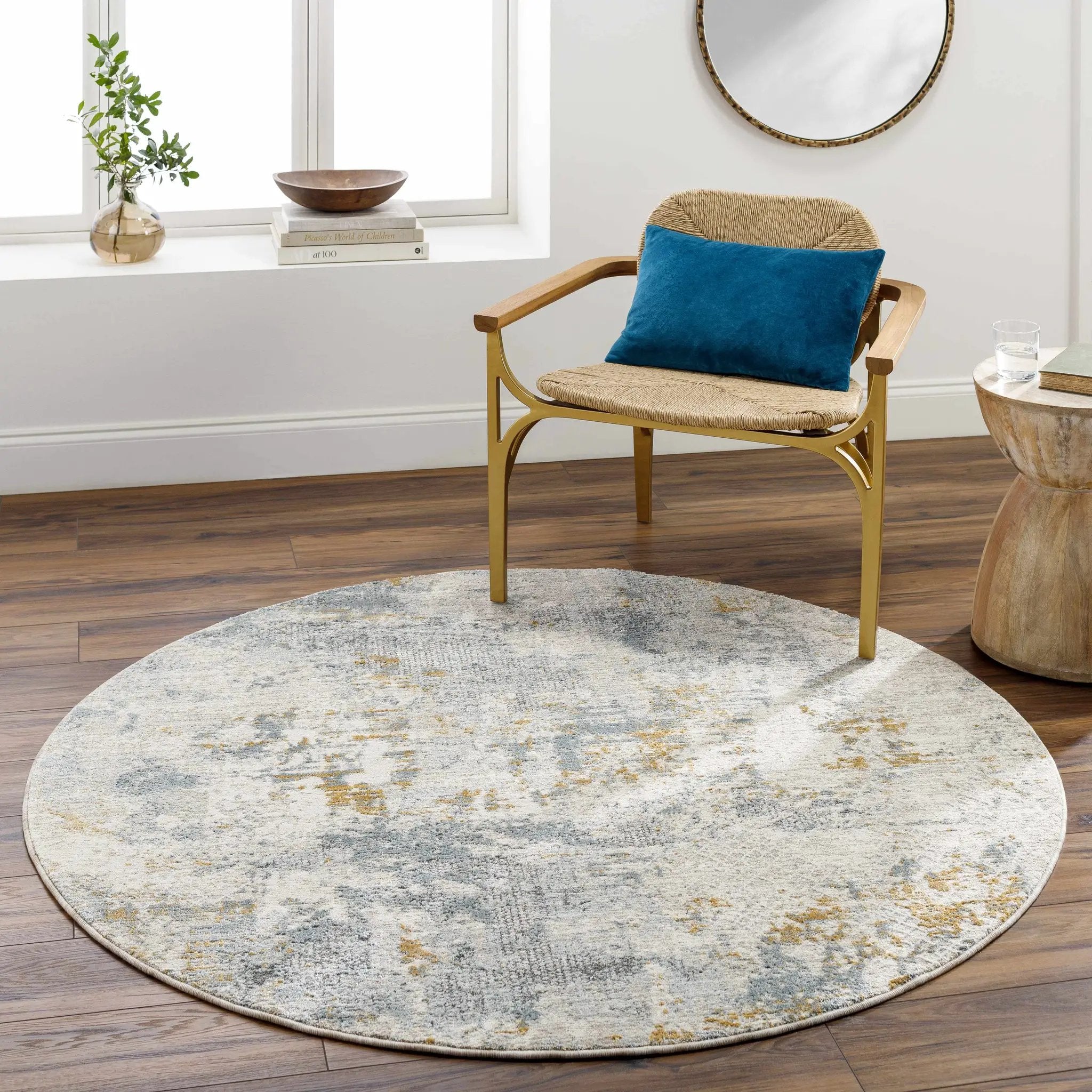 Chaya Textured Abstract Rug with Fringes by Boutique Rugs