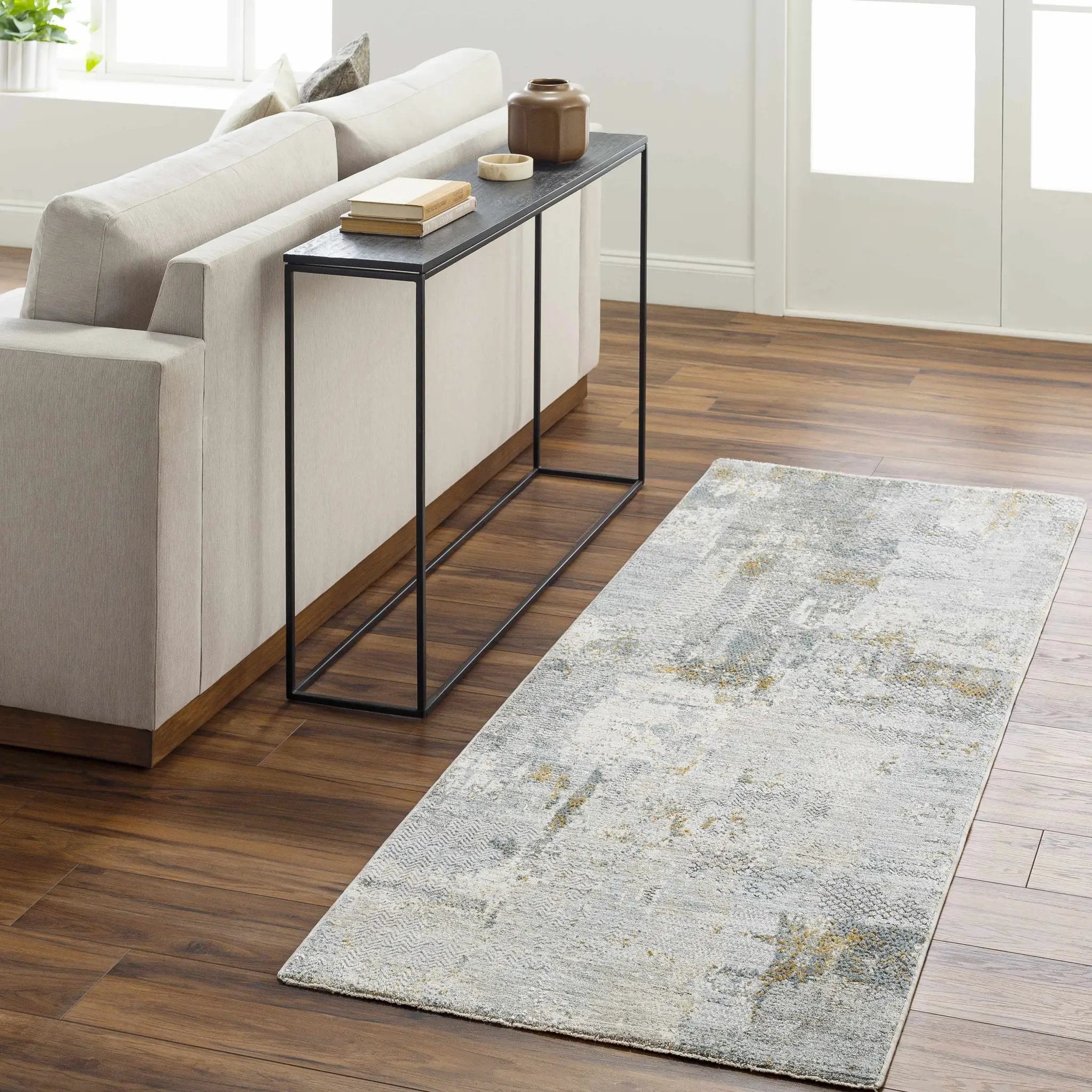 Elina Textured Abstract Rug with Fringes by Boutique Rugs