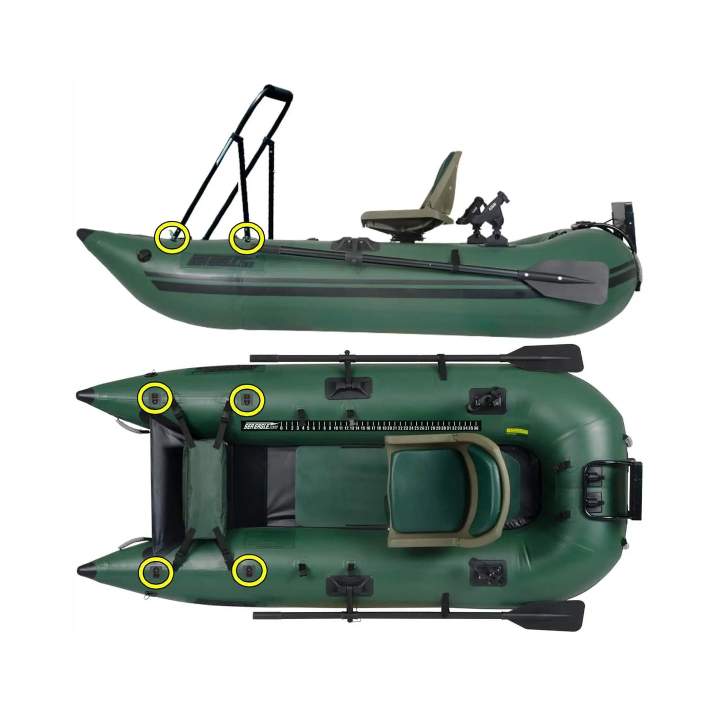 Sea Eagle 1-Person Frameless Pontoon Inflatable Fishing Boat, 9FT [285FPBK] (SAK93163) by SAKSBY WHOLESALE
