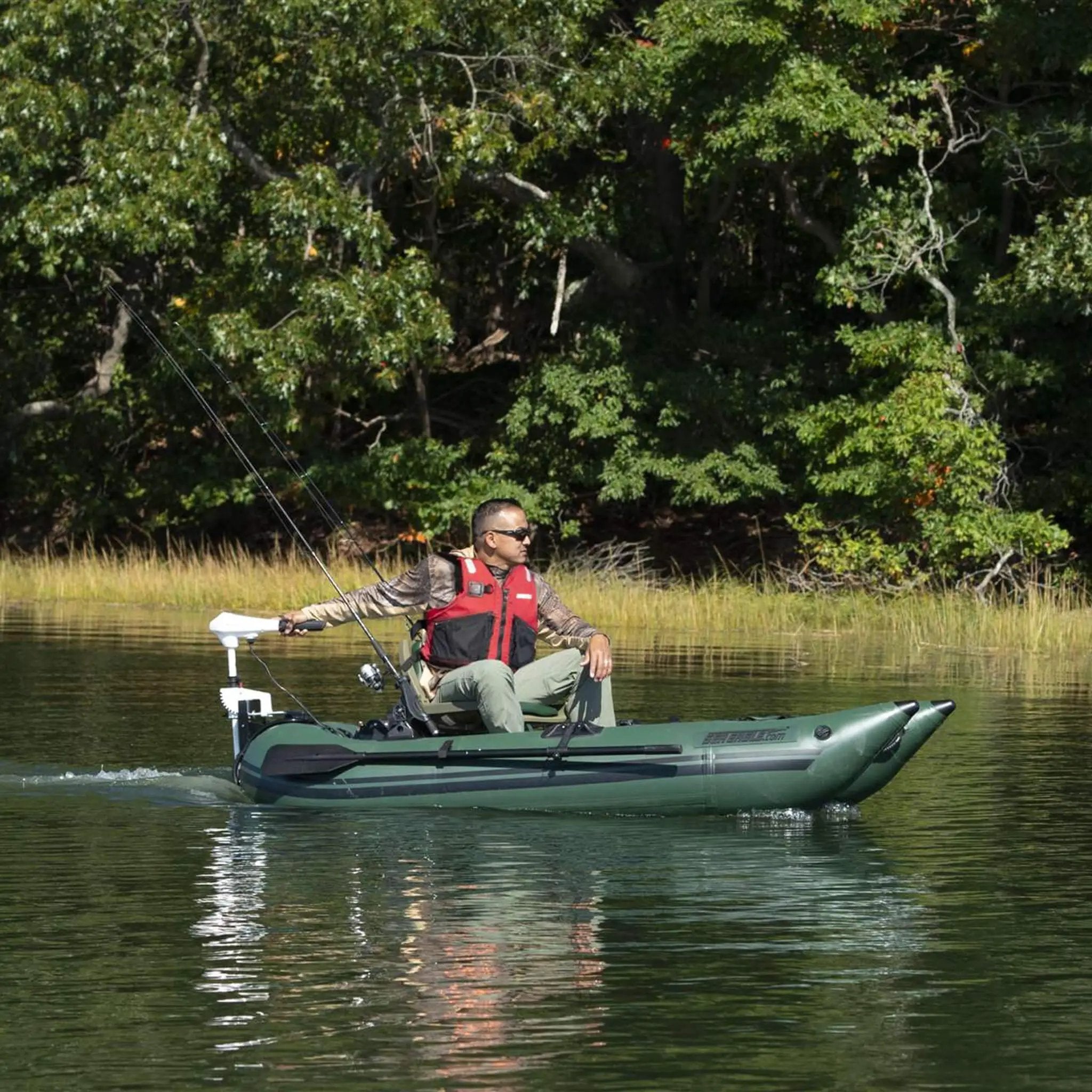 Sea Eagle 1-Person Frameless Pontoon Inflatable Fishing Boat, 9FT [285FPBK] (SAK93163) by SAKSBY WHOLESALE