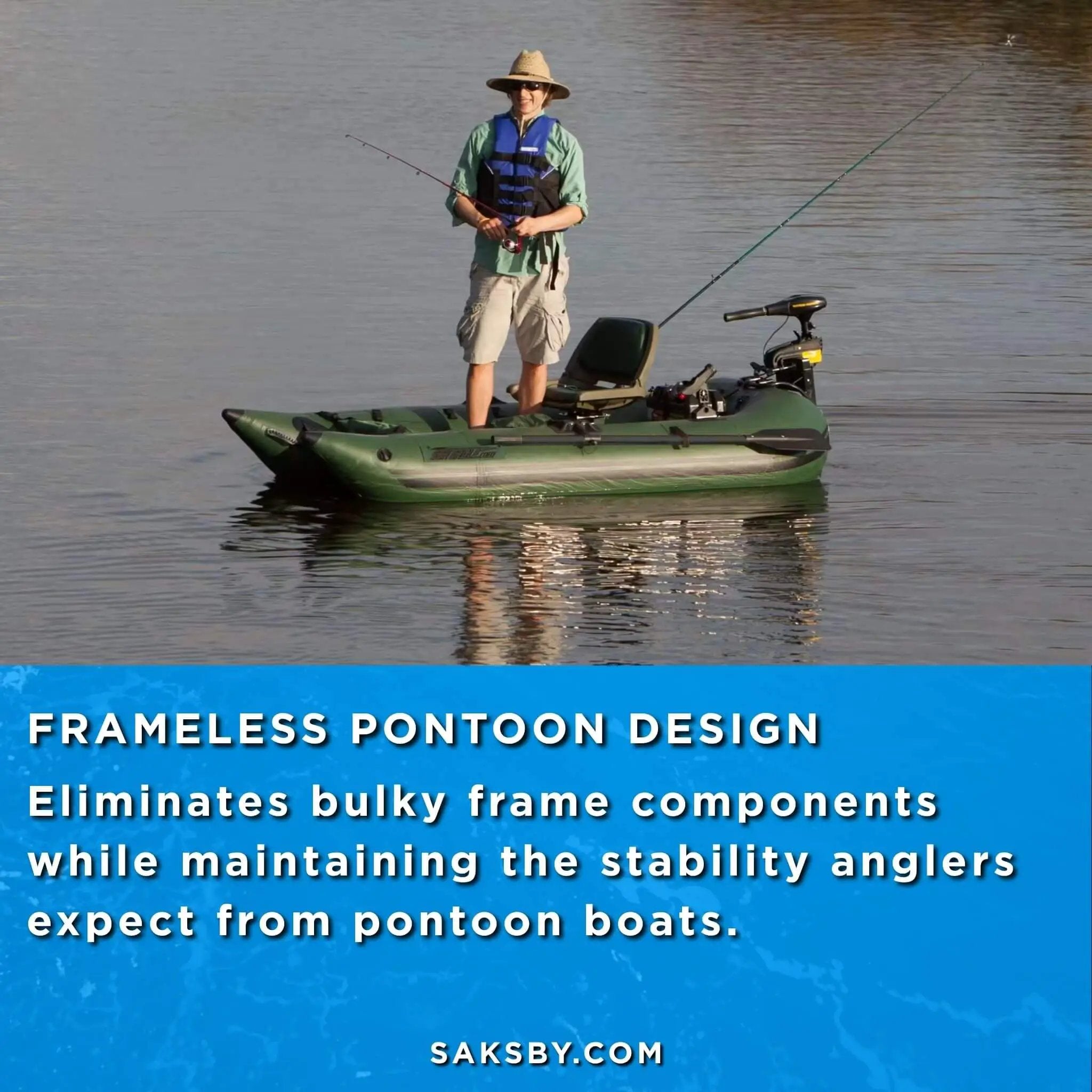 Sea Eagle 1-Person Frameless Pontoon Inflatable Fishing Boat, 9FT [285FPBK] (SAK93163) by SAKSBY WHOLESALE