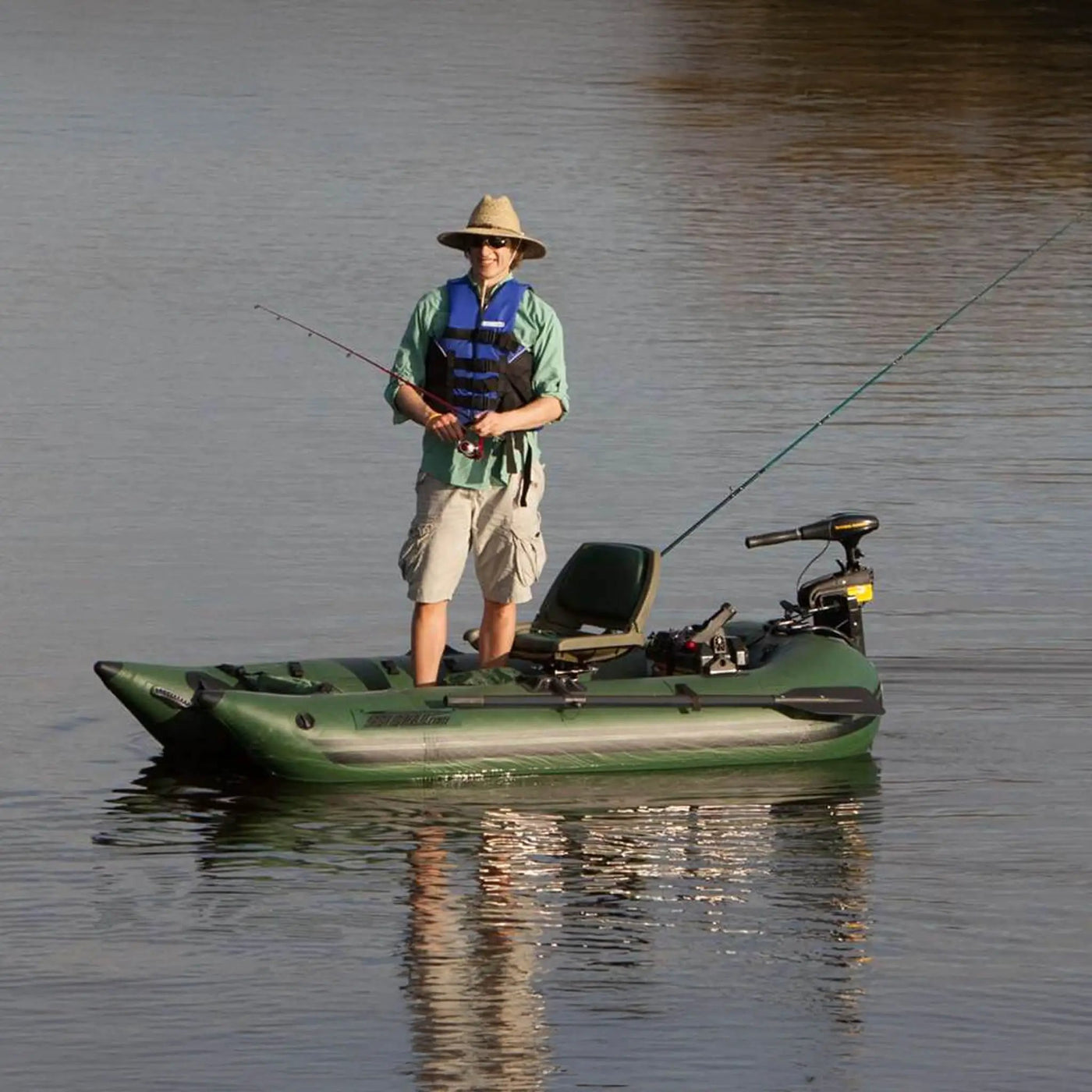 Sea Eagle 1-Person Frameless Pontoon Inflatable Fishing Boat, 9FT [285FPBK] (SAK93163) by SAKSBY WHOLESALE