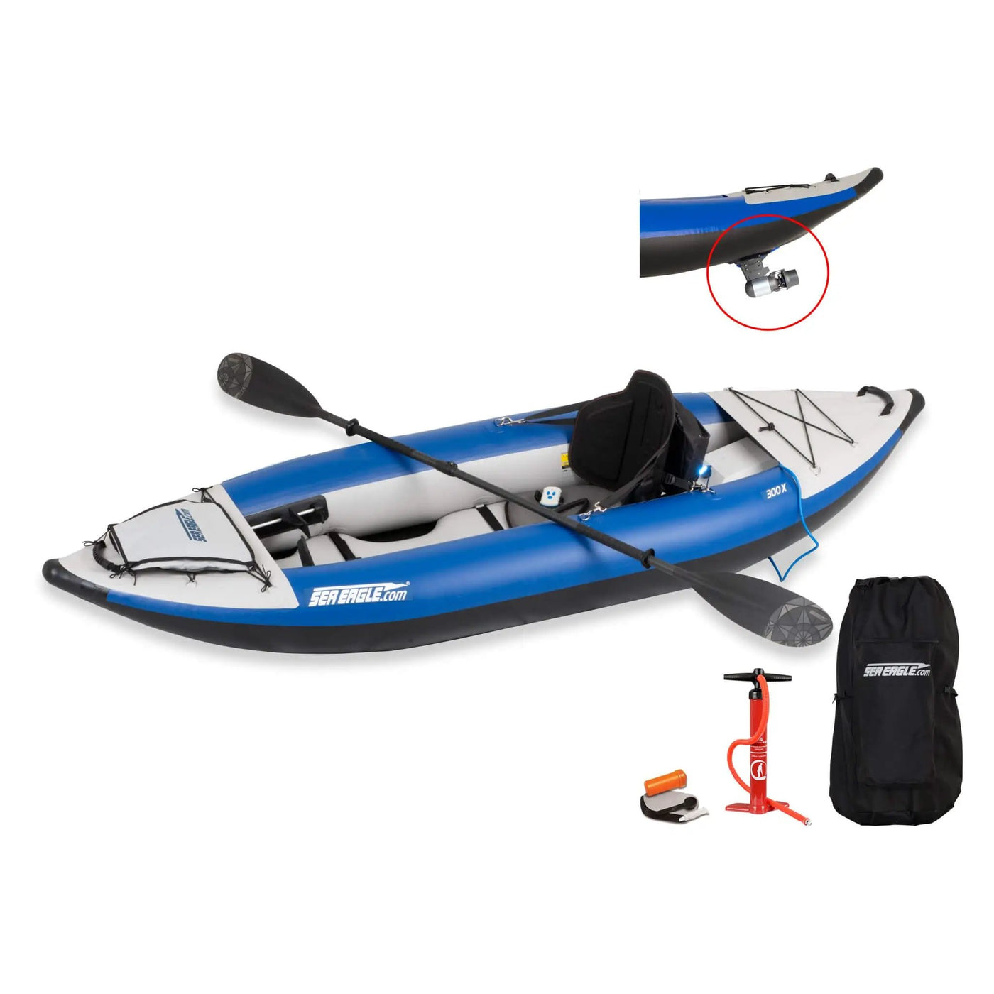 Sea Eagle 300X Explorer 1-Person Inflatable Kayak With Adjustable Footrest [300XK] (SAK18457) by SAKSBY WHOLESALE