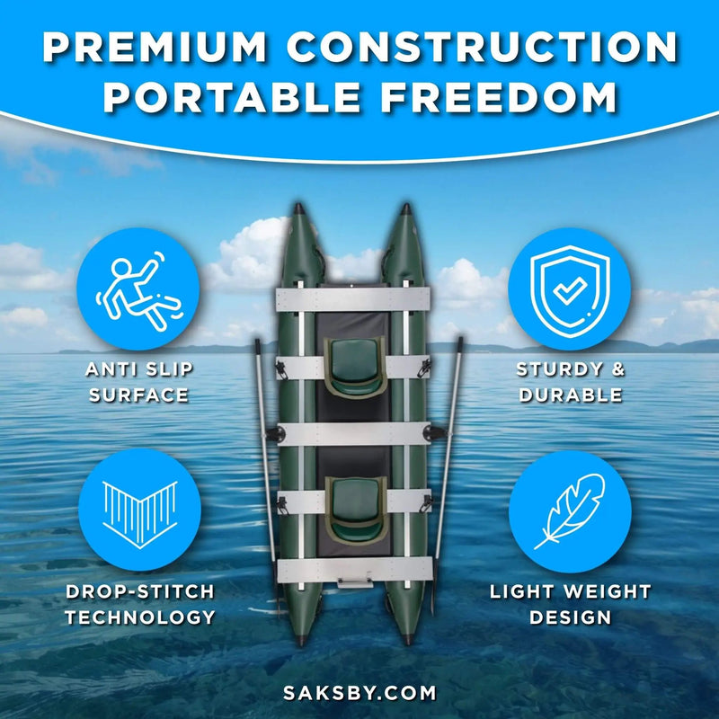 Sea Eagle 375FC FoldCat 2-Persons Inflatable Fishing Lightweight Pontoon Boat [375FCK] (SAK34652) by SAKSBY WHOLESALE