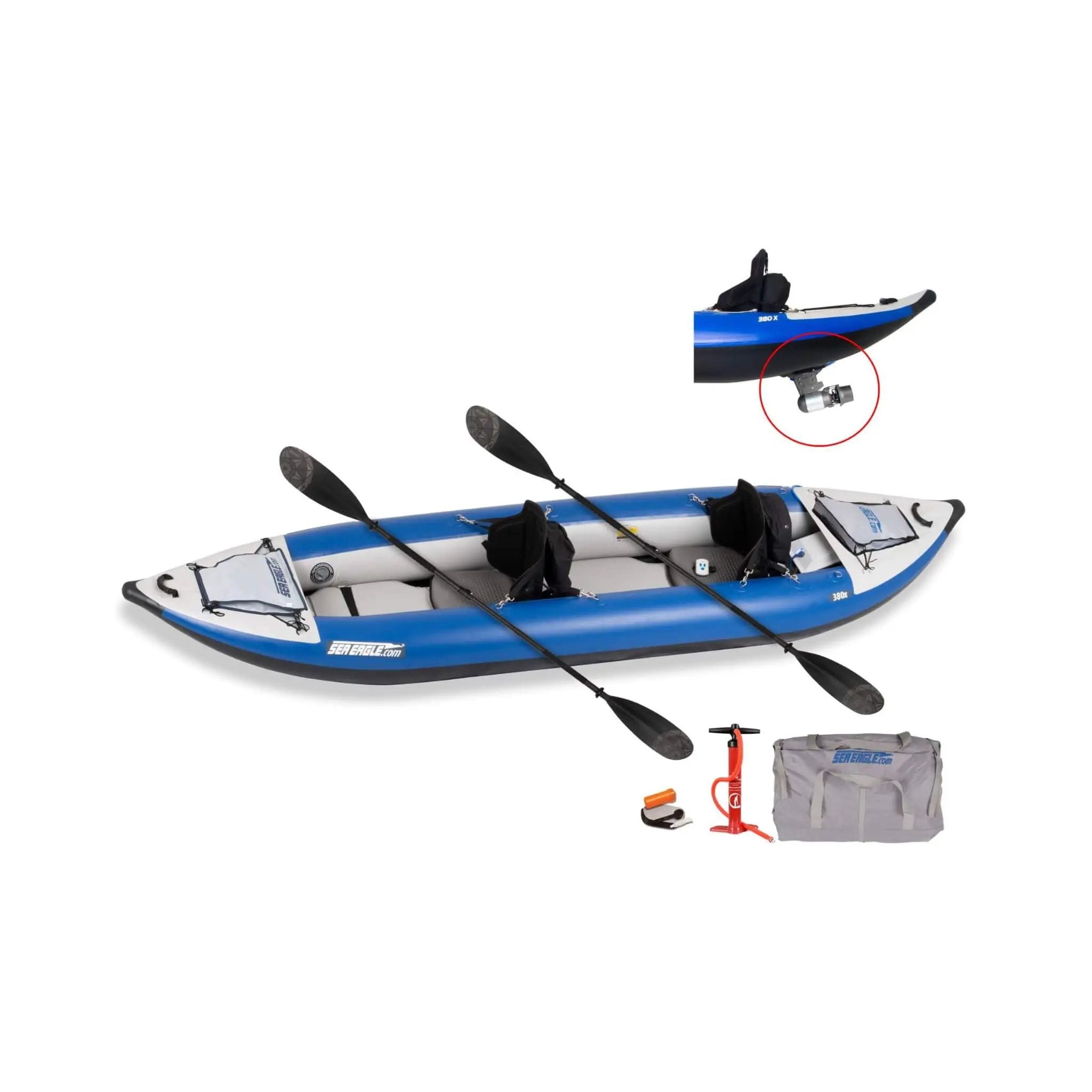 Sea Eagle 380X Explorer 3-Person Inflatable Kayak With Large Removable Rear Center Skeg [380XK] (SAK97562) by SAKSBY WHOLESALE