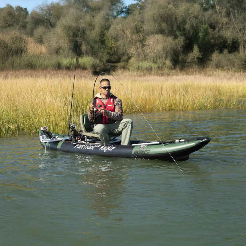 Sea Eagle 385FTA FastTrack 12FT 2- Persons Angler Inflatable Hunter Green Fishing Kayak [385FTAK] (SAK80139) by SAKSBY WHOLESALE