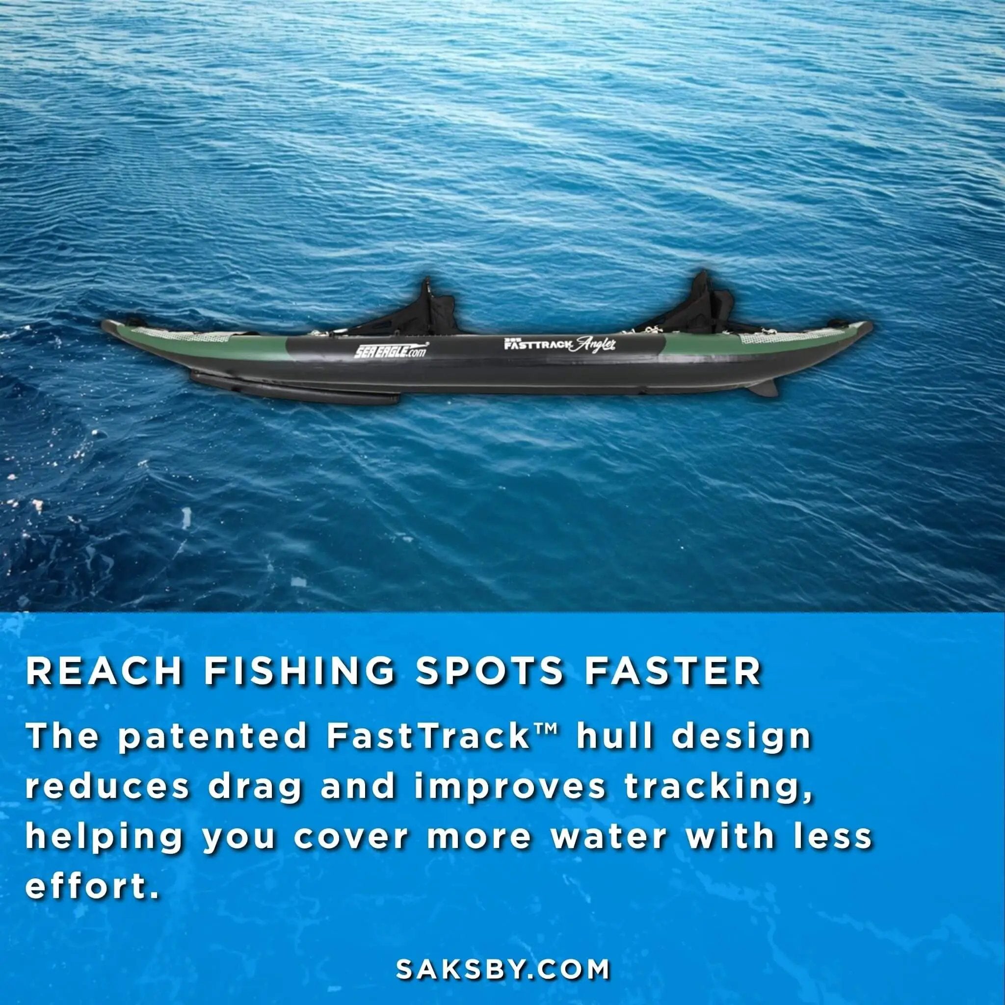 Sea Eagle 385FTA FastTrack 12FT 2- Persons Angler Inflatable Hunter Green Fishing Kayak [385FTAK] (SAK80139) by SAKSBY WHOLESALE
