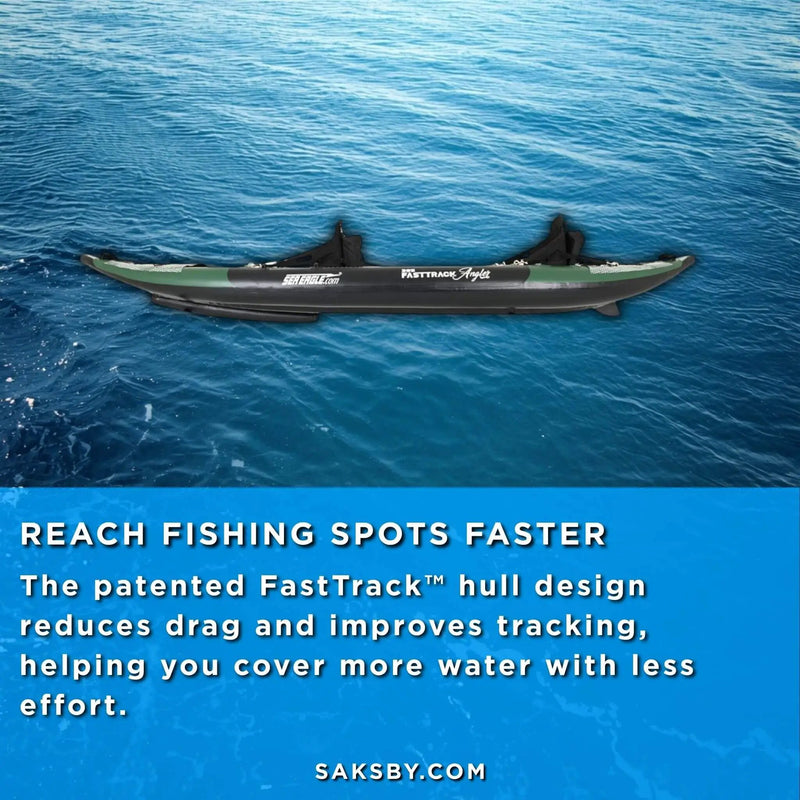 Sea Eagle 385FTA FastTrack 12FT 2- Persons Angler Inflatable Hunter Green Fishing Kayak [385FTAK] (SAK80139) by SAKSBY WHOLESALE