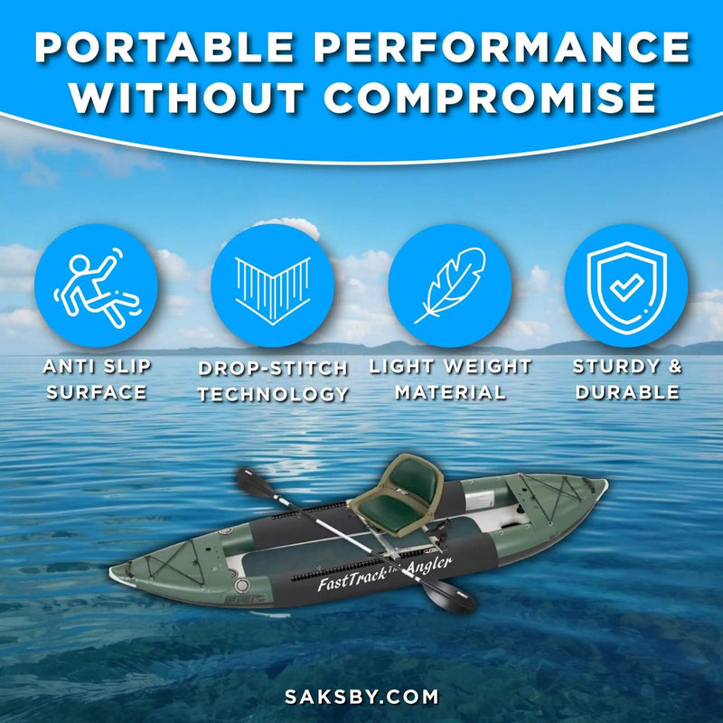 Sea Eagle 385FTA FastTrack 12FT 2- Persons Angler Inflatable Hunter Green Fishing Kayak [385FTAK] (SAK80139) by SAKSBY WHOLESALE