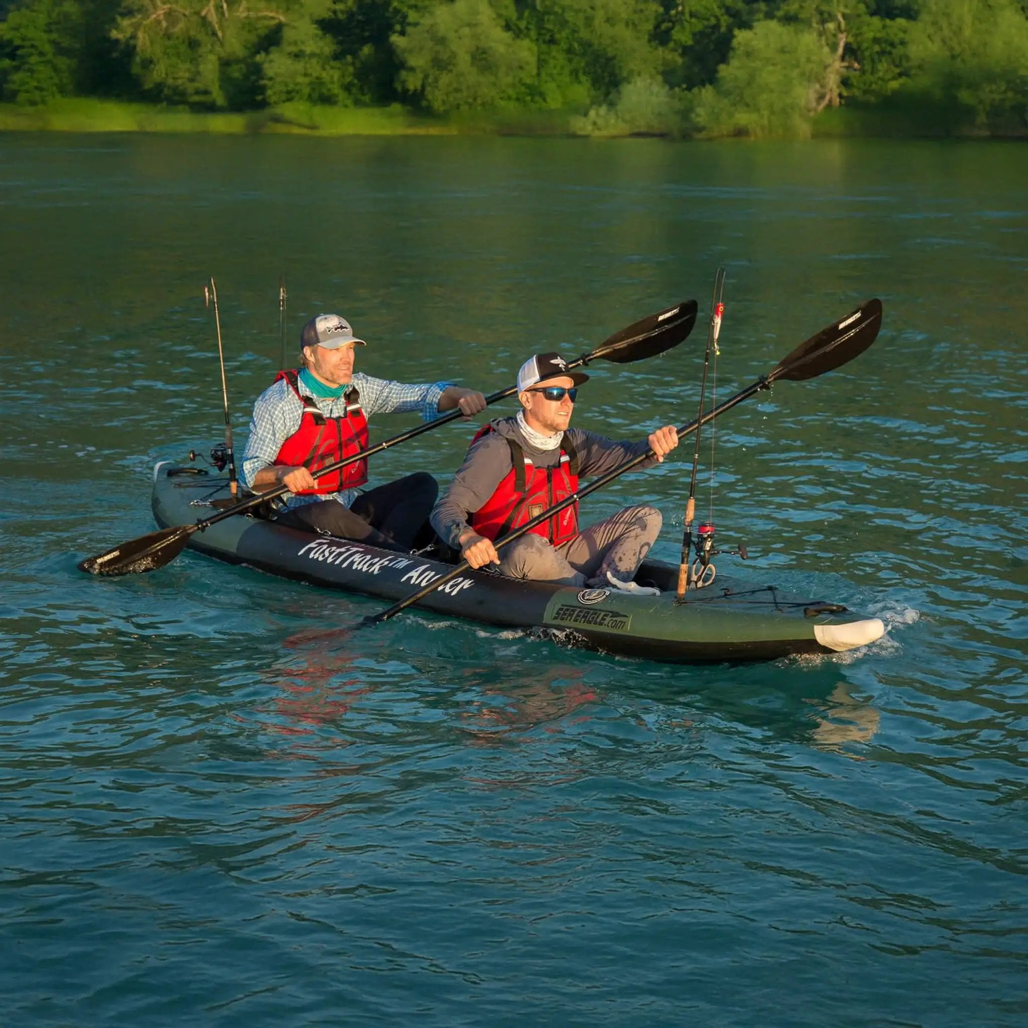 Sea Eagle 385FTA FastTrack 12FT 2- Persons Angler Inflatable Hunter Green Fishing Kayak [385FTAK] (SAK80139) by SAKSBY WHOLESALE