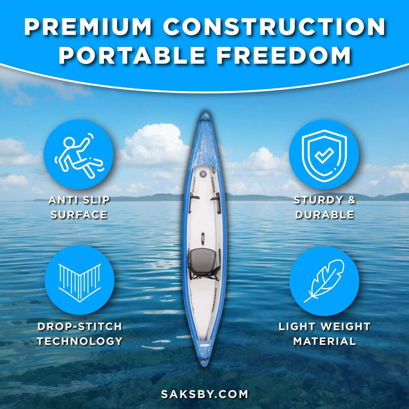 Sea Eagle 393RL RazorLite 1-Person Inflatable Lightweight Kayak With Adjustable Footrests [393RLK] (SAK13961) by SAKSBY WHOLESALE
