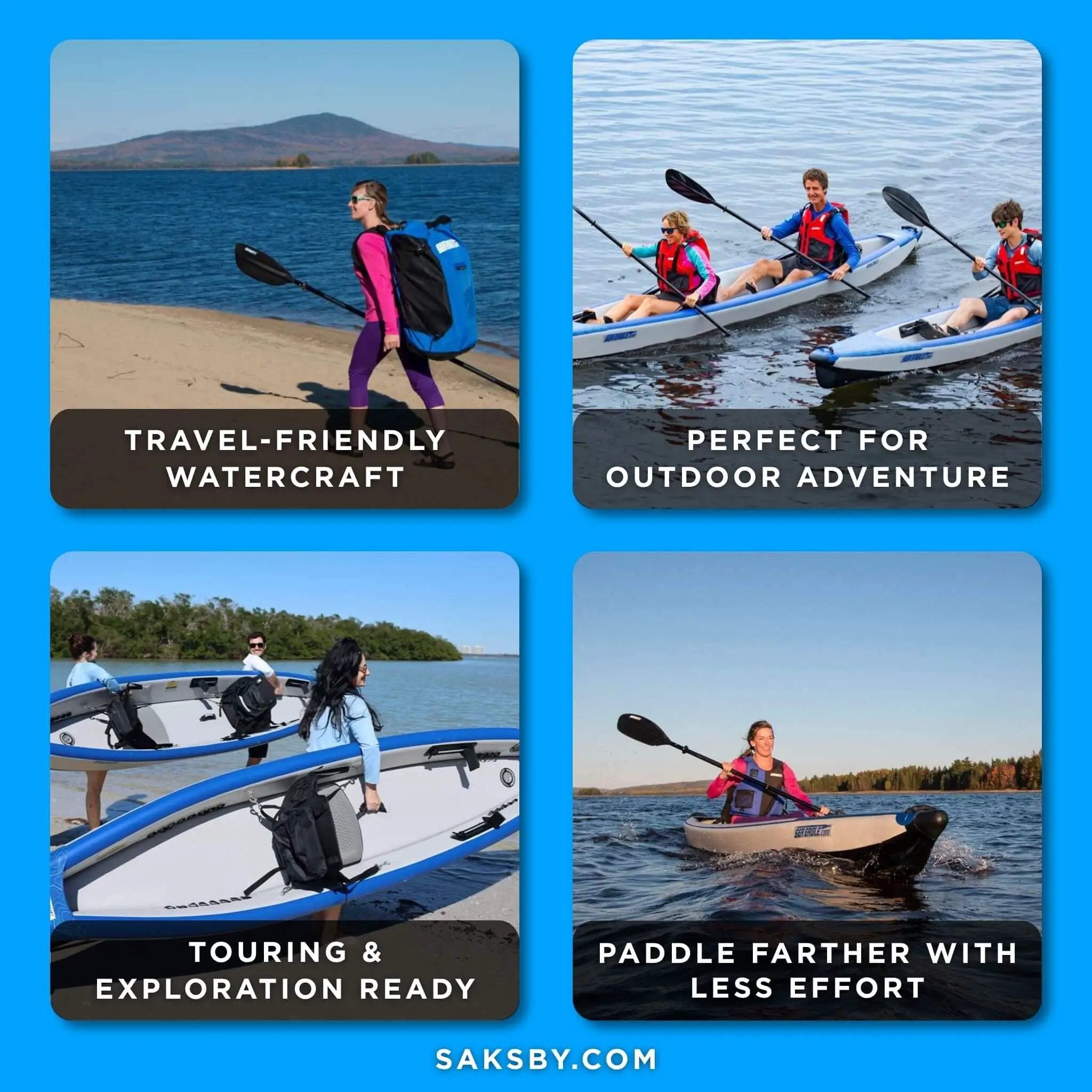 Sea Eagle 393RL RazorLite 1-Person Inflatable Lightweight Kayak With Adjustable Footrests [393RLK] (SAK13961) by SAKSBY WHOLESALE