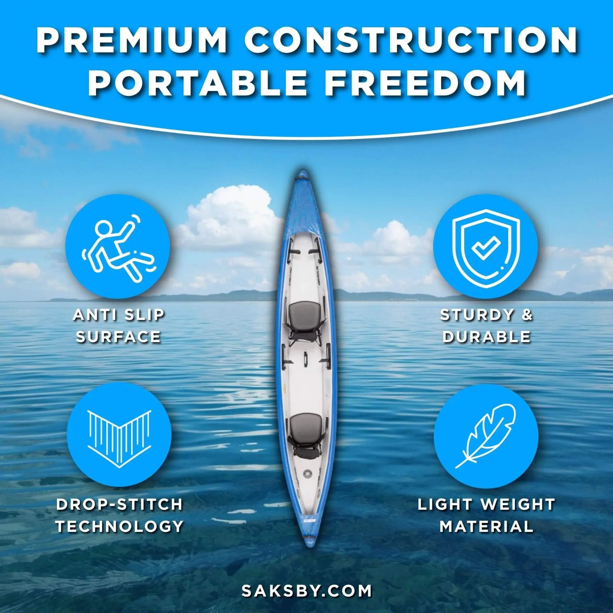 Sea Eagle 473RL RazorLite 2-Person Inflatable Kayak With Adjustable Footrests [473RLK] (SAK98601) by SAKSBY WHOLESALE