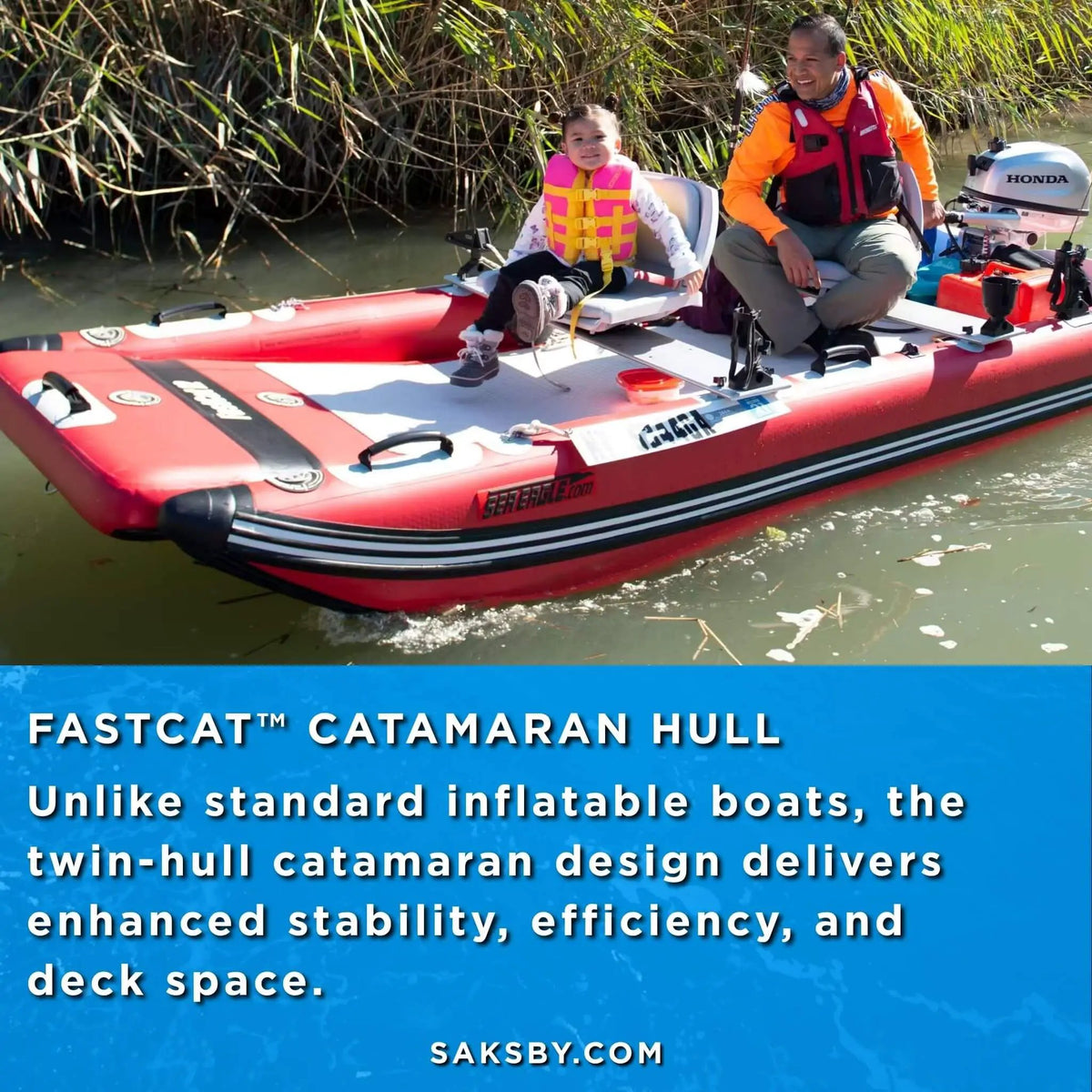 Sea Eagle Boats FastCat12™ Catamaran Inflatable Boat, 13FT [FASTCAT12K] (SAK29684) by SAKSBY WHOLESALE