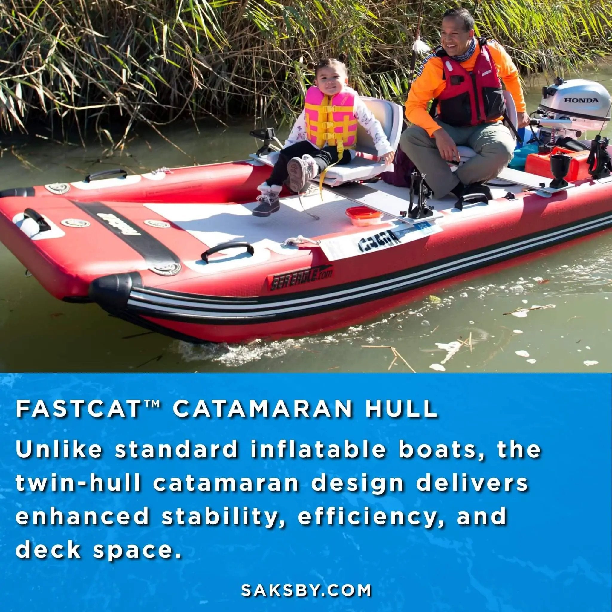 Sea Eagle Boats FastCat12™ Catamaran Inflatable Boat, 13FT [FASTCAT12K] (SAK29684) by SAKSBY WHOLESALE