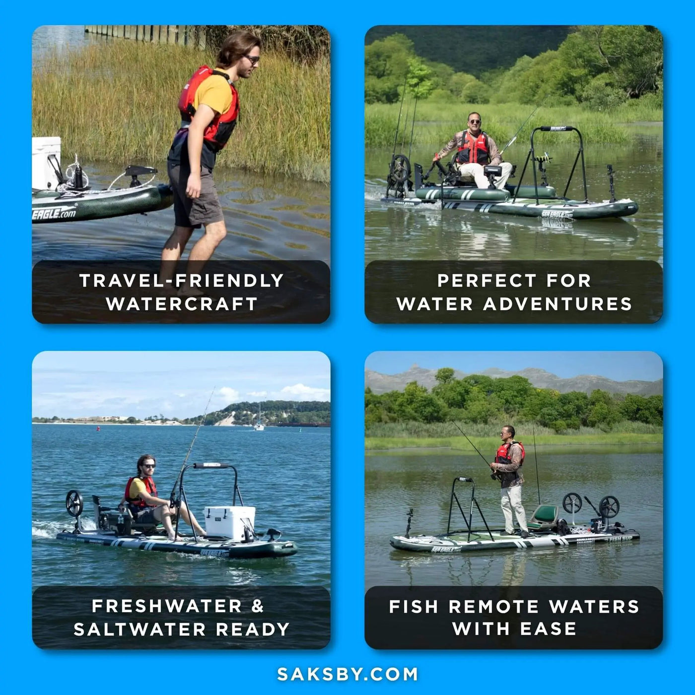 Sea Eagle FS1210 FishSUP 1-Person Inflatable Fishing Stand-Up Paddleboard [FS1210K] (SAK79218) by SAKSBY WHOLESALE
