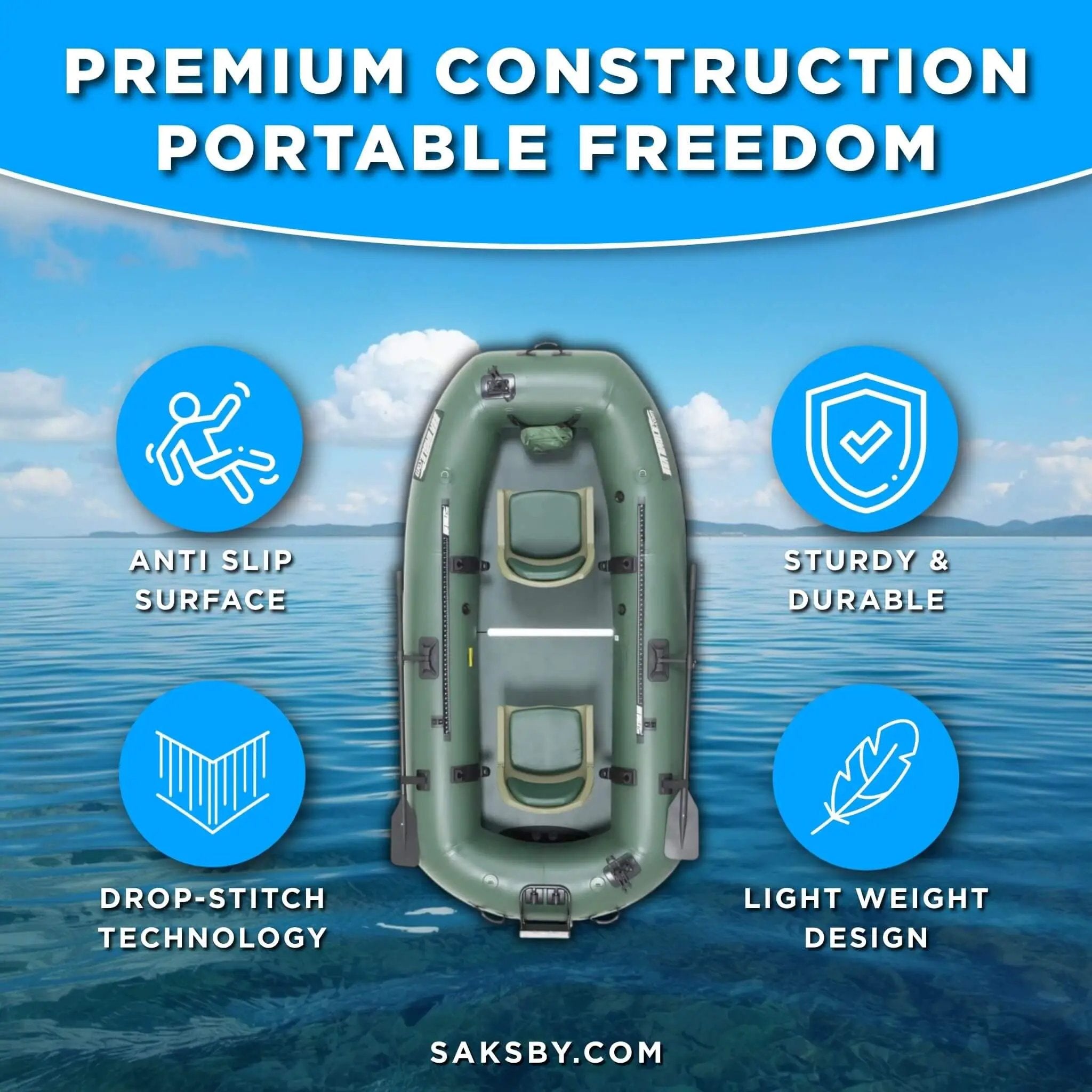 Sea Eagle STS10 Stealth Stalker Frameless Inflatable Fishing Boat, 10FT [STS10K] (SAK59314) by SAKSBY WHOLESALE