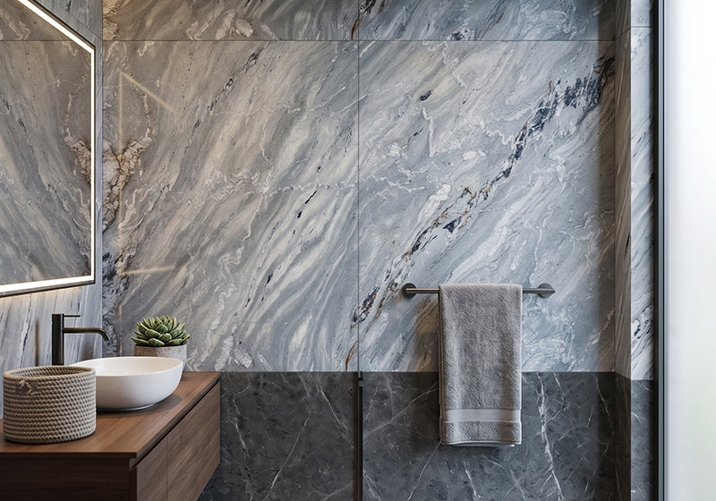 Sea Wave Leather Marble Slab Random room scene 4