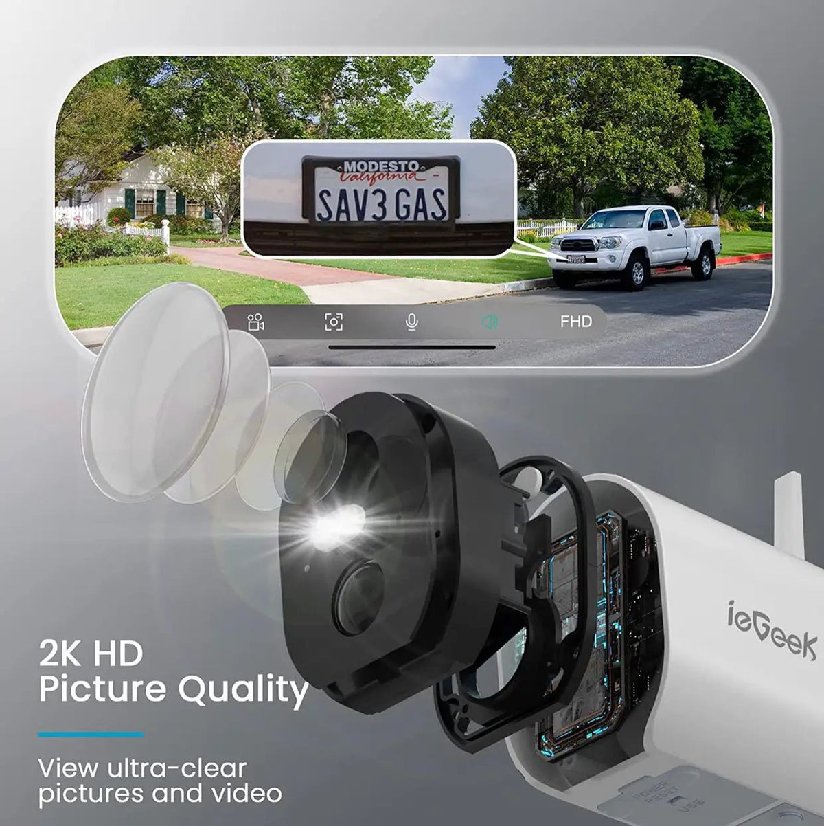 Security Cameras Wireless Outdoor, 2K Solar Powered Outdoor Security Cameras with Spotlight & Siren by Outdoor Solar Outlet