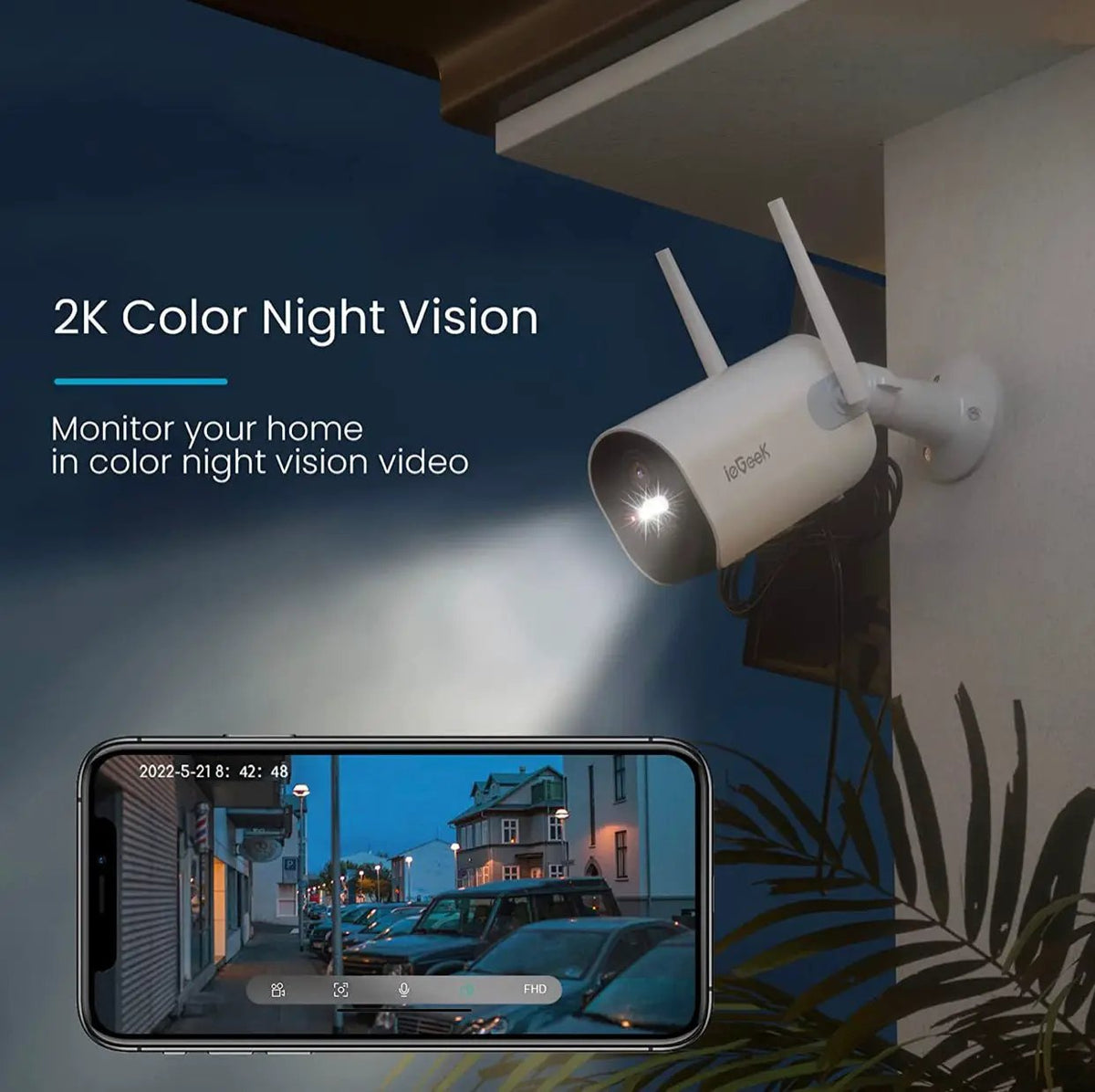 Security Cameras Wireless Outdoor, 2K Solar Powered Outdoor Security Cameras with Spotlight & Siren by Outdoor Solar Outlet