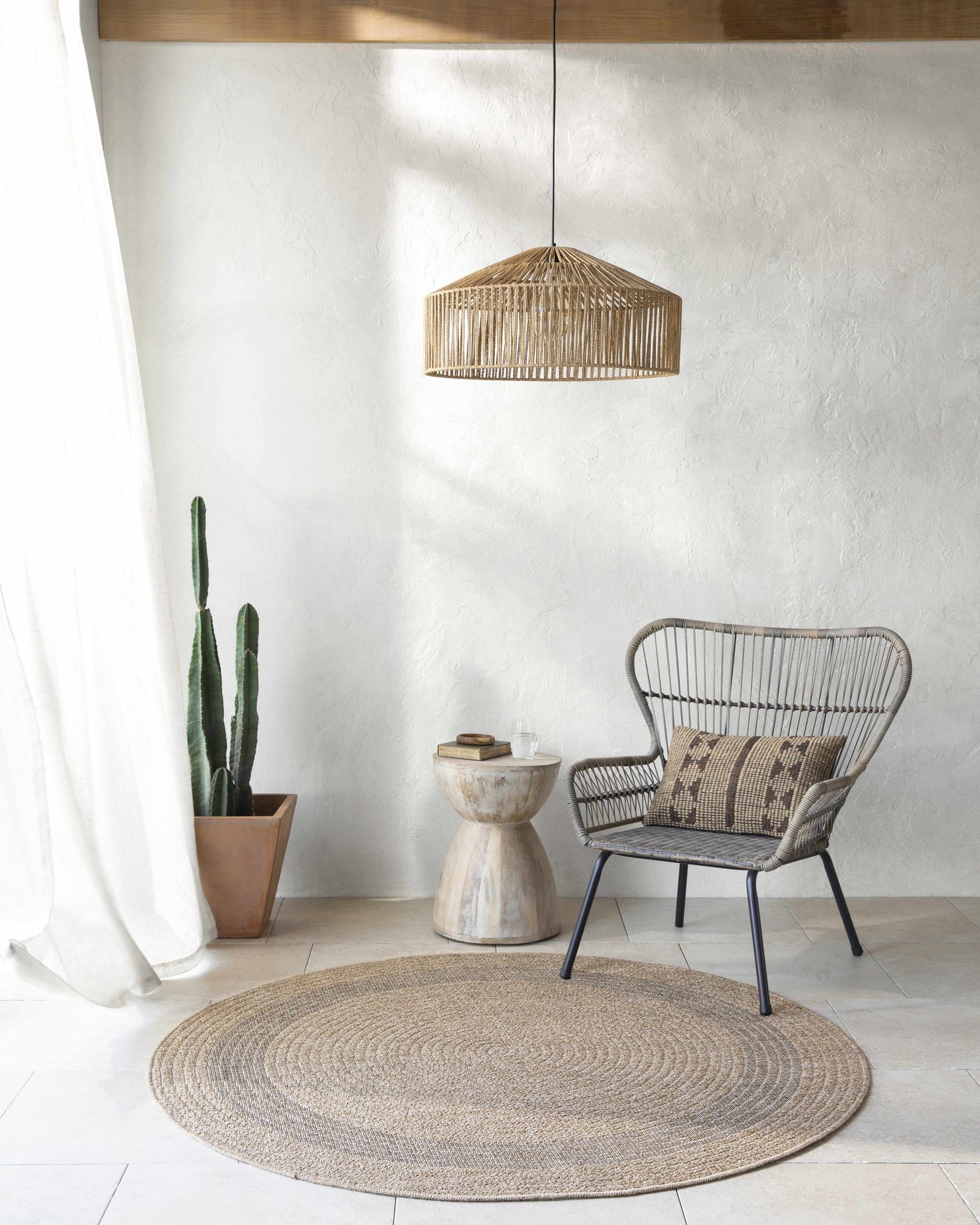 Andie Bordered Faux Jute Outdoor Rug - Clearance by Boutique Rugs