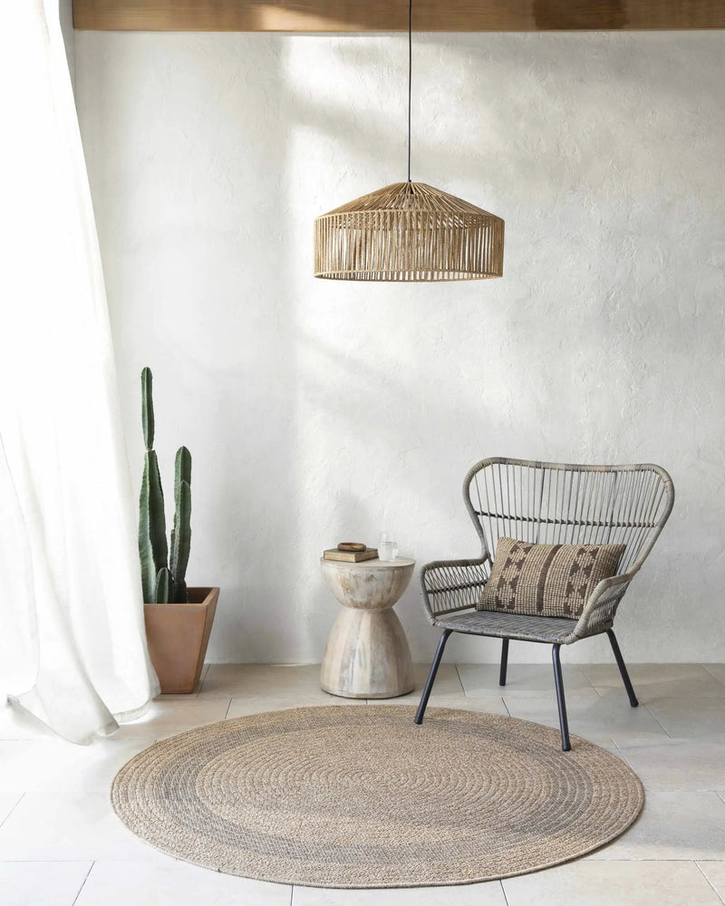 Andie Bordered Faux Jute Outdoor Rug - Clearance by Boutique Rugs