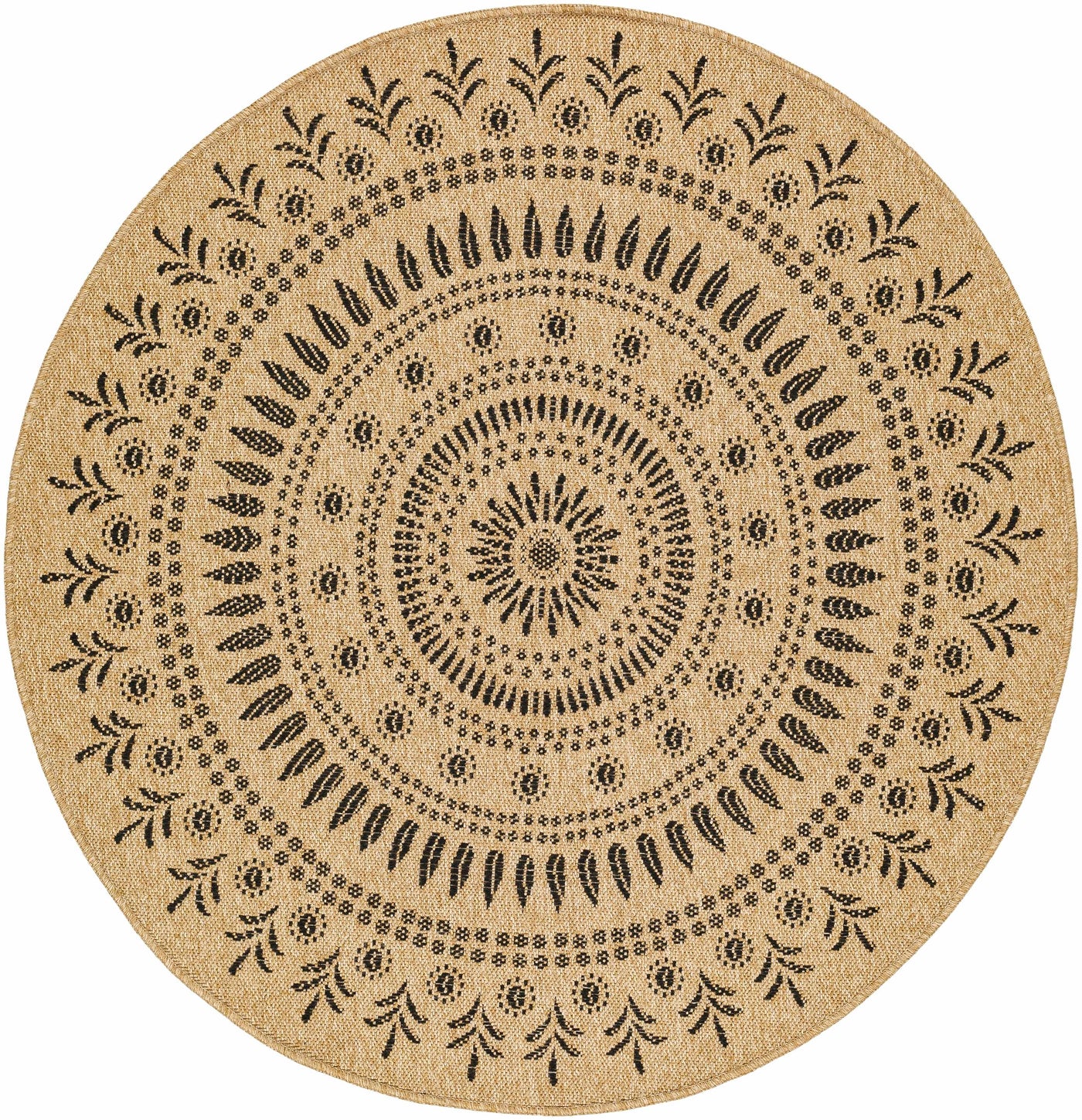 Beata Round Faux Jute Outdoor Rug - Clearance by Boutique Rugs