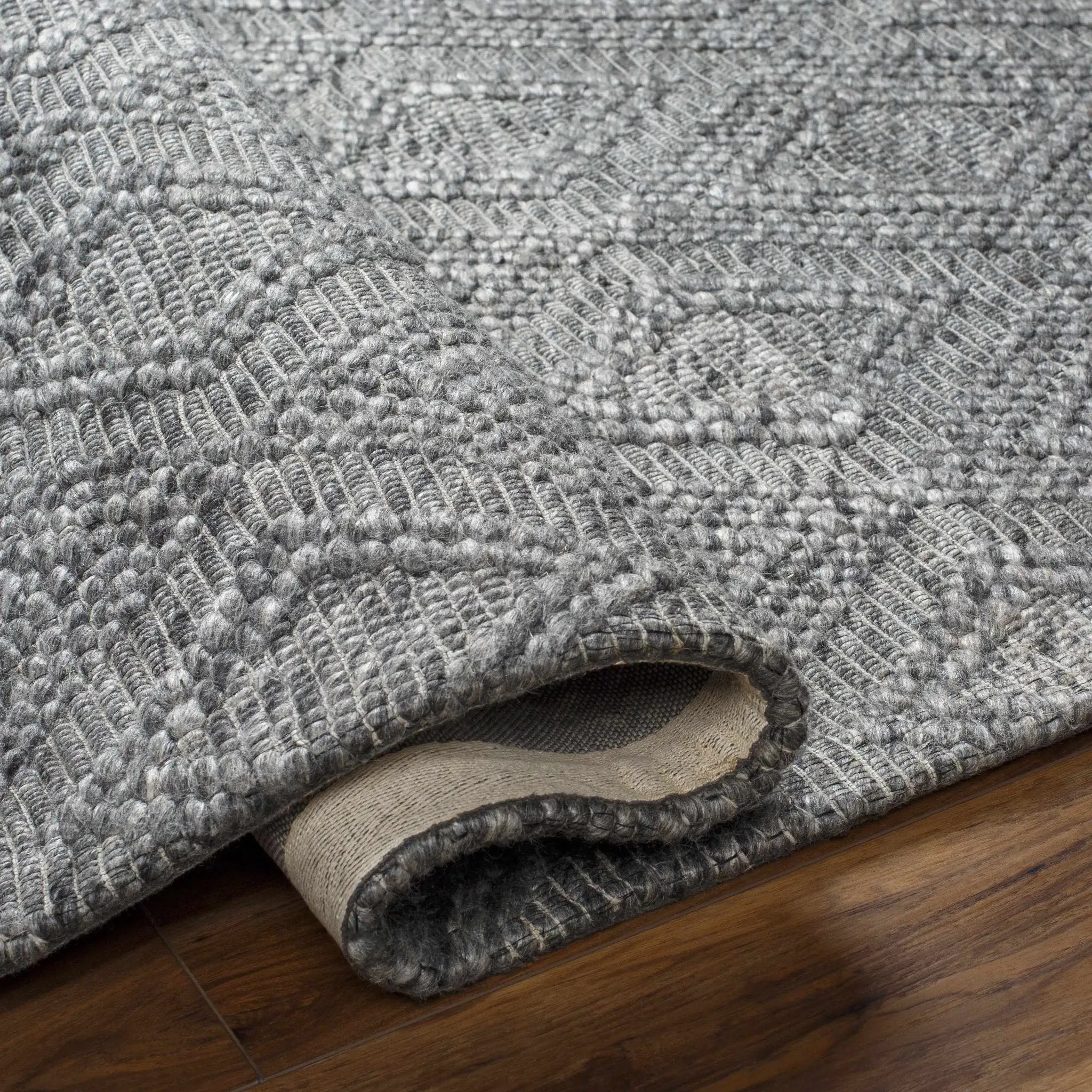 Kasib Dark Gray Hand Woven Area Rug - Clearance by Boutique Rugs