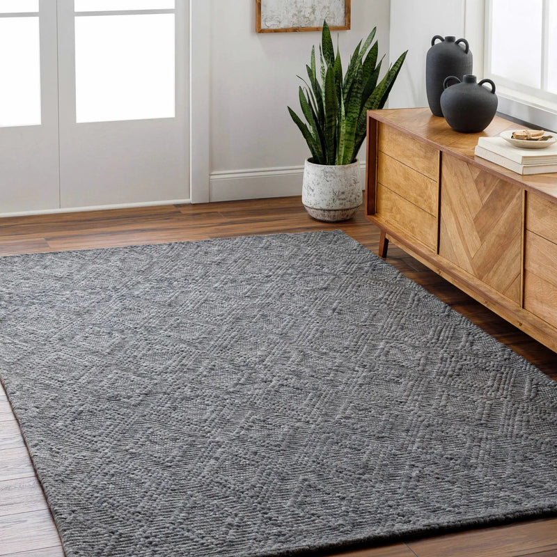 Kasib Dark Gray Hand Woven Area Rug - Clearance by Boutique Rugs