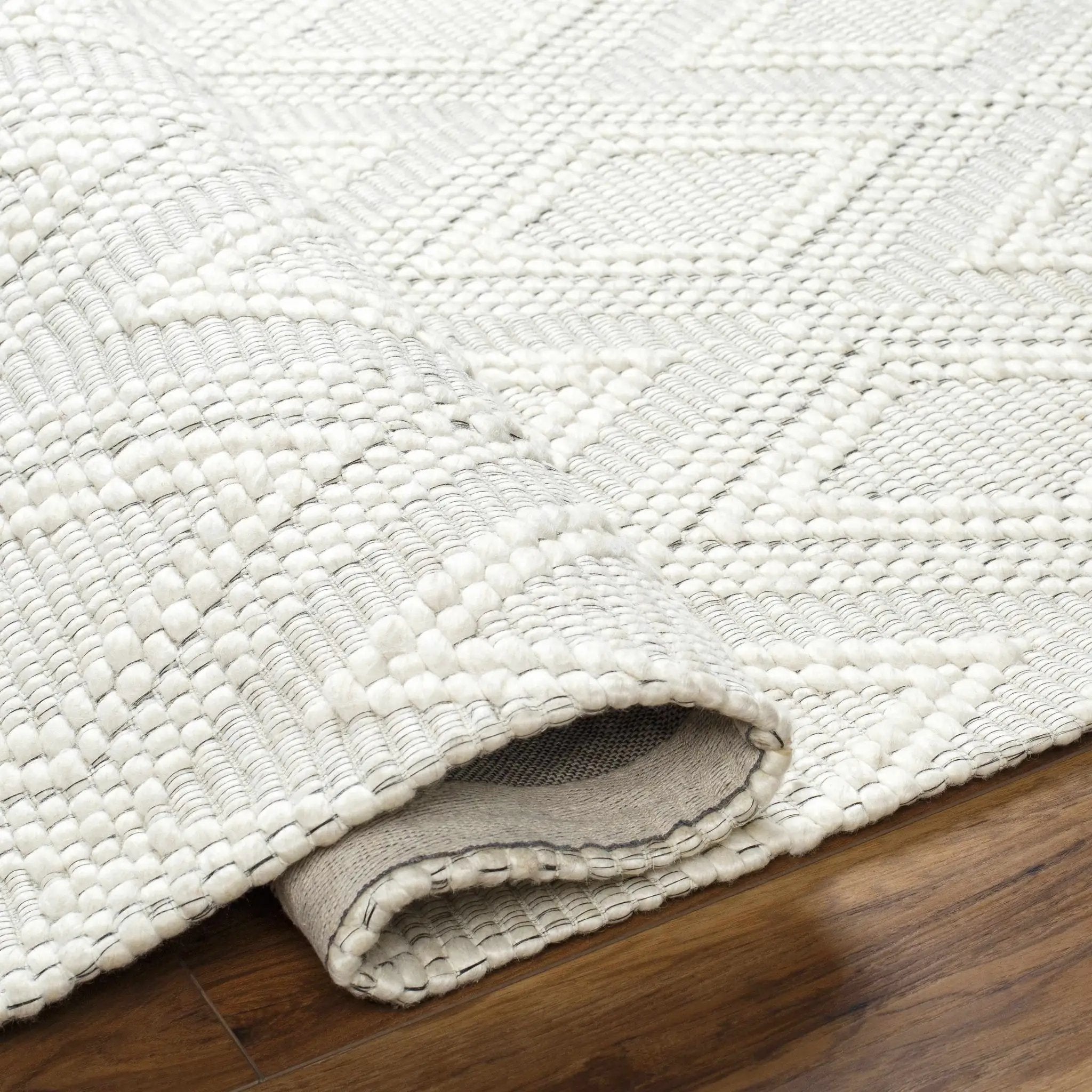 Kasib Cream Hand Woven Area Rug - Clearance by Boutique Rugs
