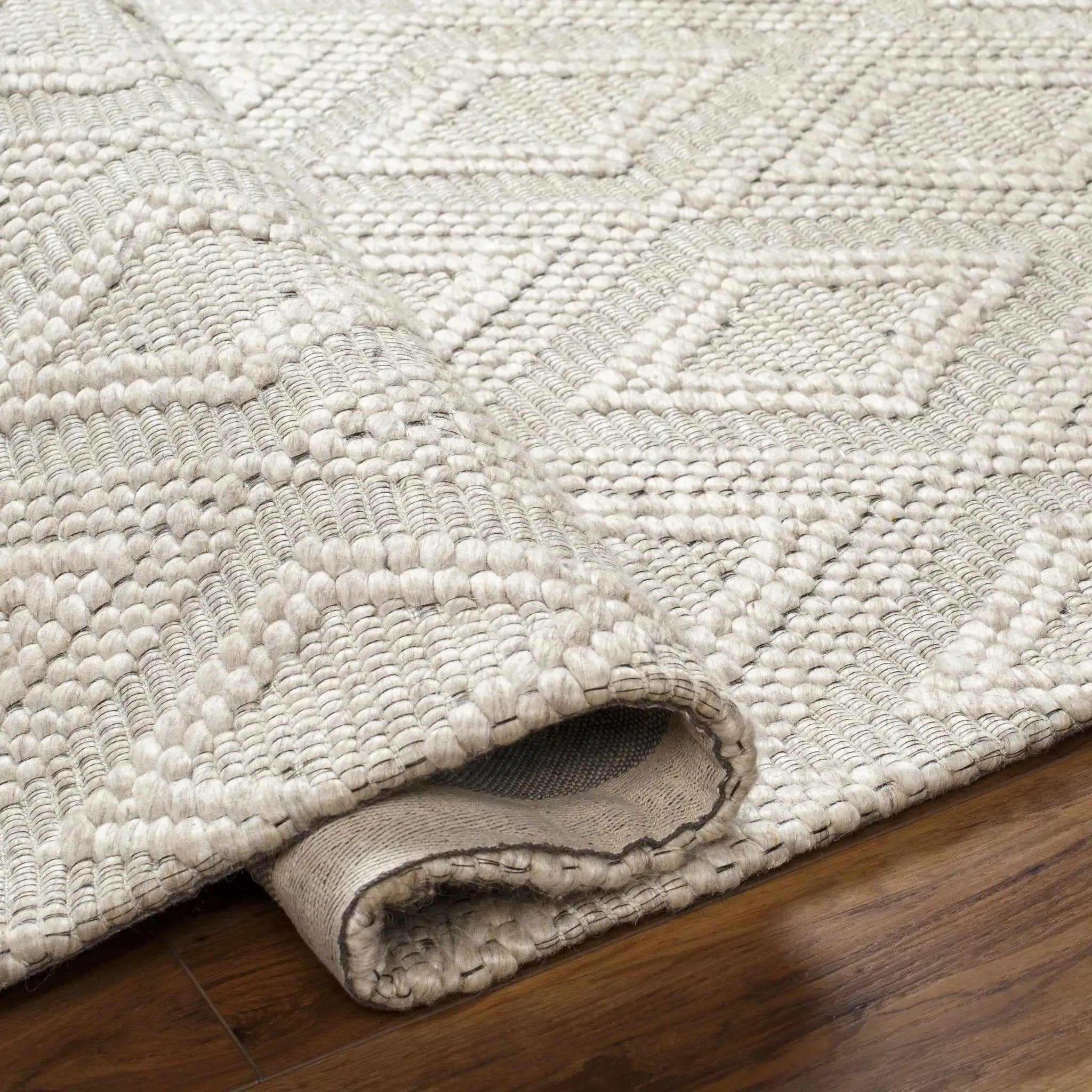 Kasib Beige Hand Woven Area Rug - Clearance by Boutique Rugs