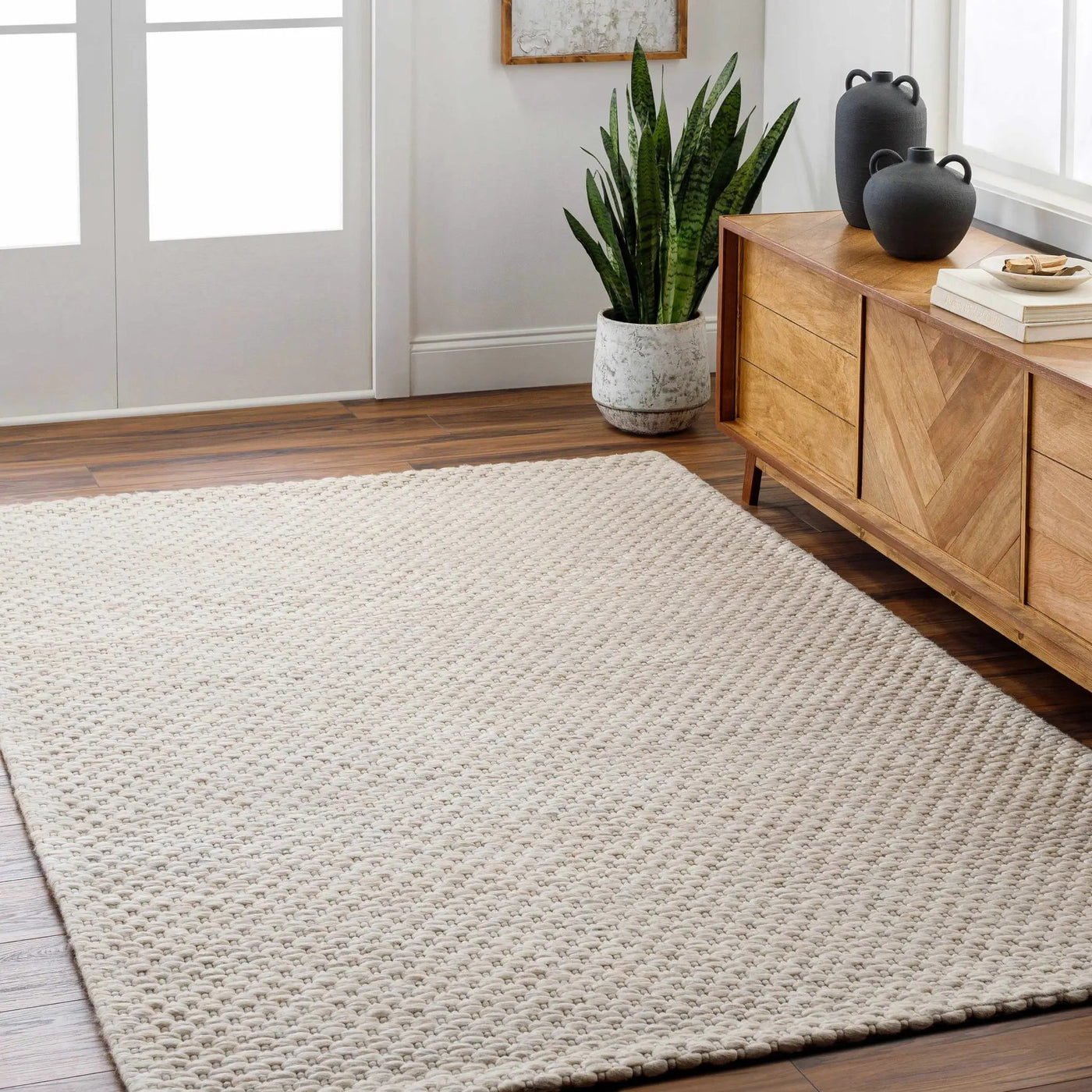 Kassa Beige Hand Woven Area Rug by Boutique Rugs