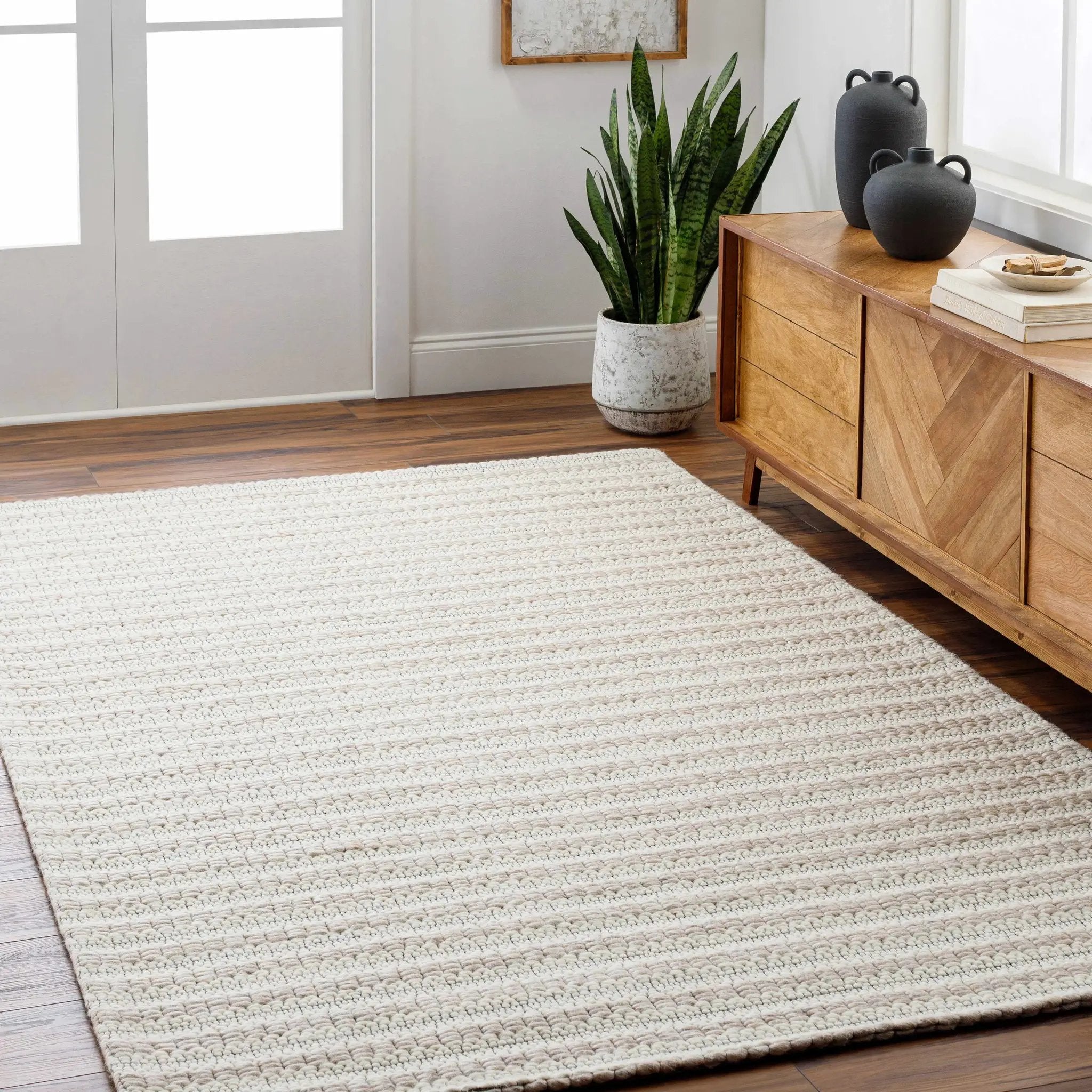 Laleh Cream & Black Area Rug - Clearance by Boutique Rugs
