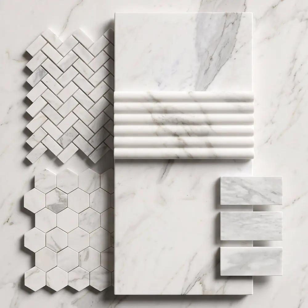 Serenity Honed Marble Tiles 2 3/4x5 1/2 room scene