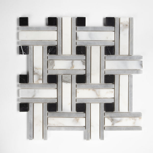 Serenity Honed Tangled Marble Mosaics 12x12