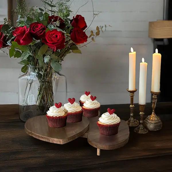 Collapsible Triple Heart Serving Board by Decor Steals