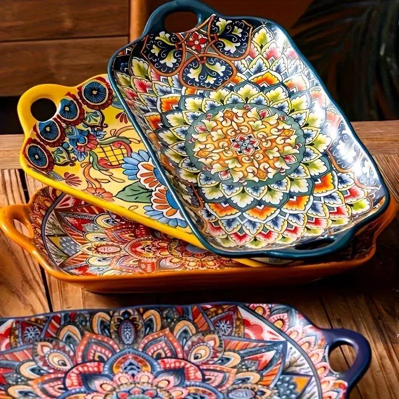 Serving Plates - Ceramic Rectangular Large by House Of Avana