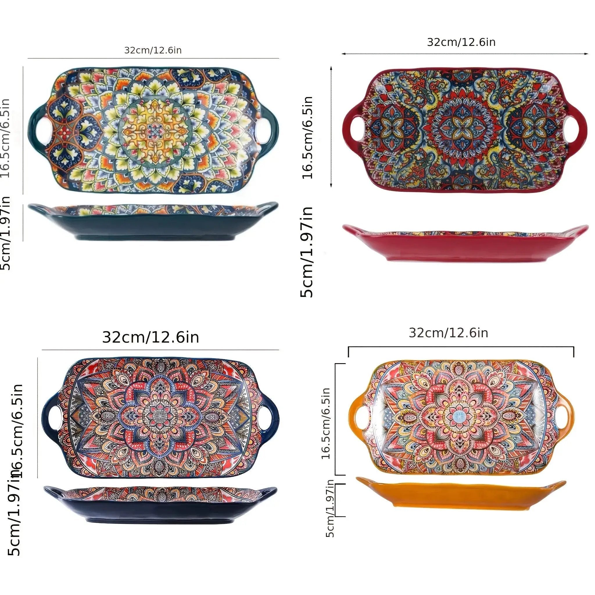 Serving Plates - Ceramic Rectangular Large by House Of Avana
