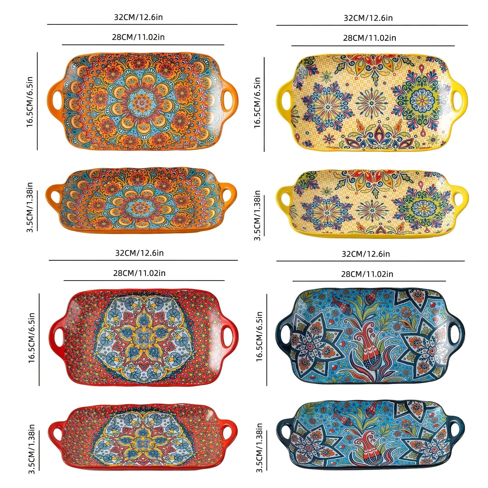 Serving Plates - Ceramic Rectangular Large by House Of Avana