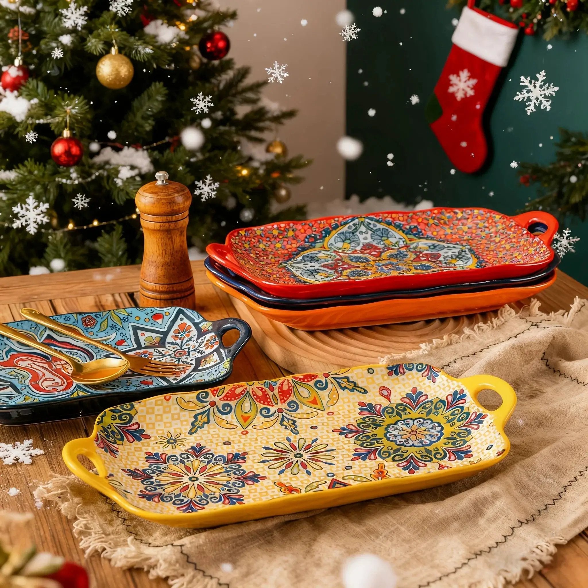 Serving Plates - Ceramic Rectangular Large by House Of Avana