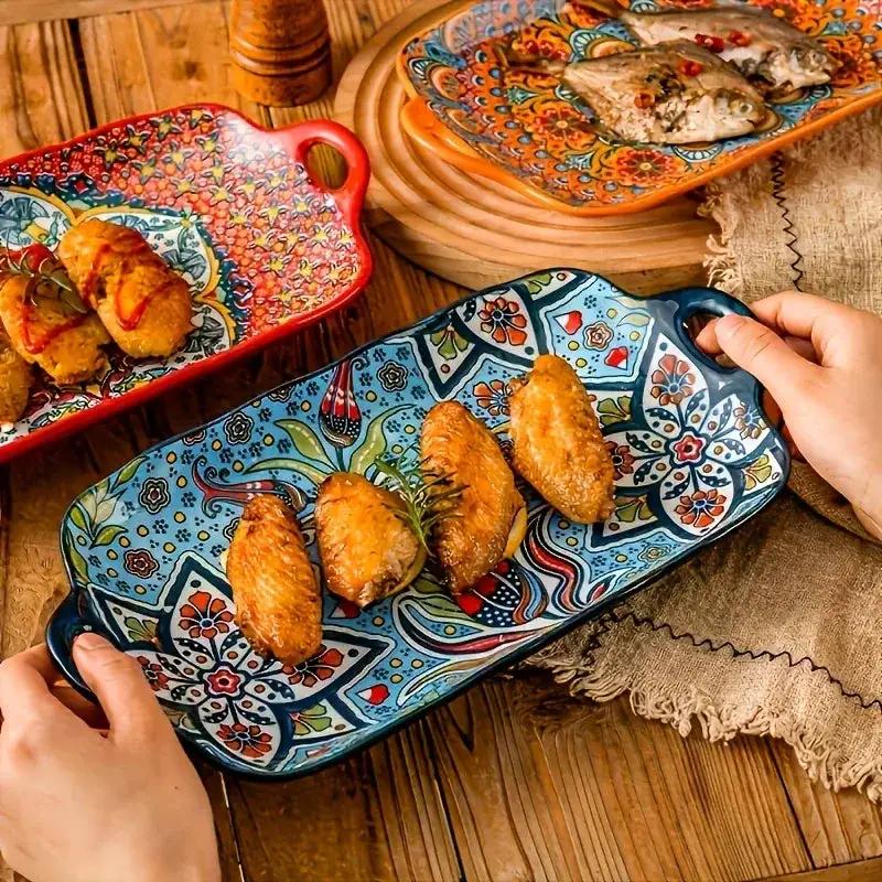 Serving Plates - Ceramic Rectangular Large by House Of Avana