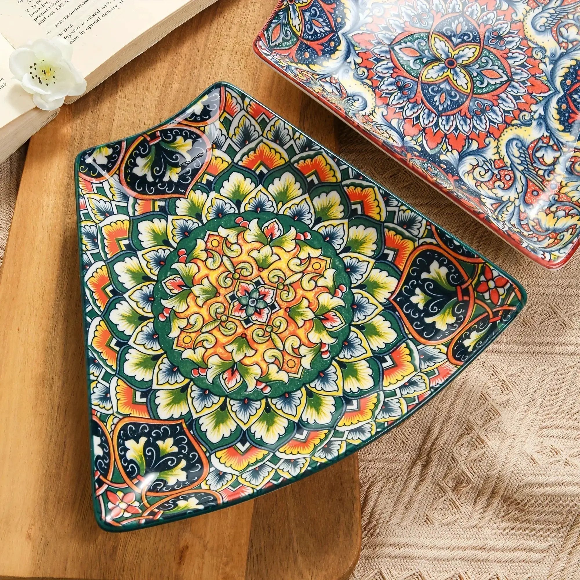 Serving Platter - Lacquered Ceramic Tiered by House Of Avana