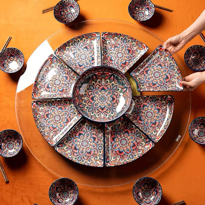 Serving Platter - Lacquered Ceramic Tiered by House Of Avana
