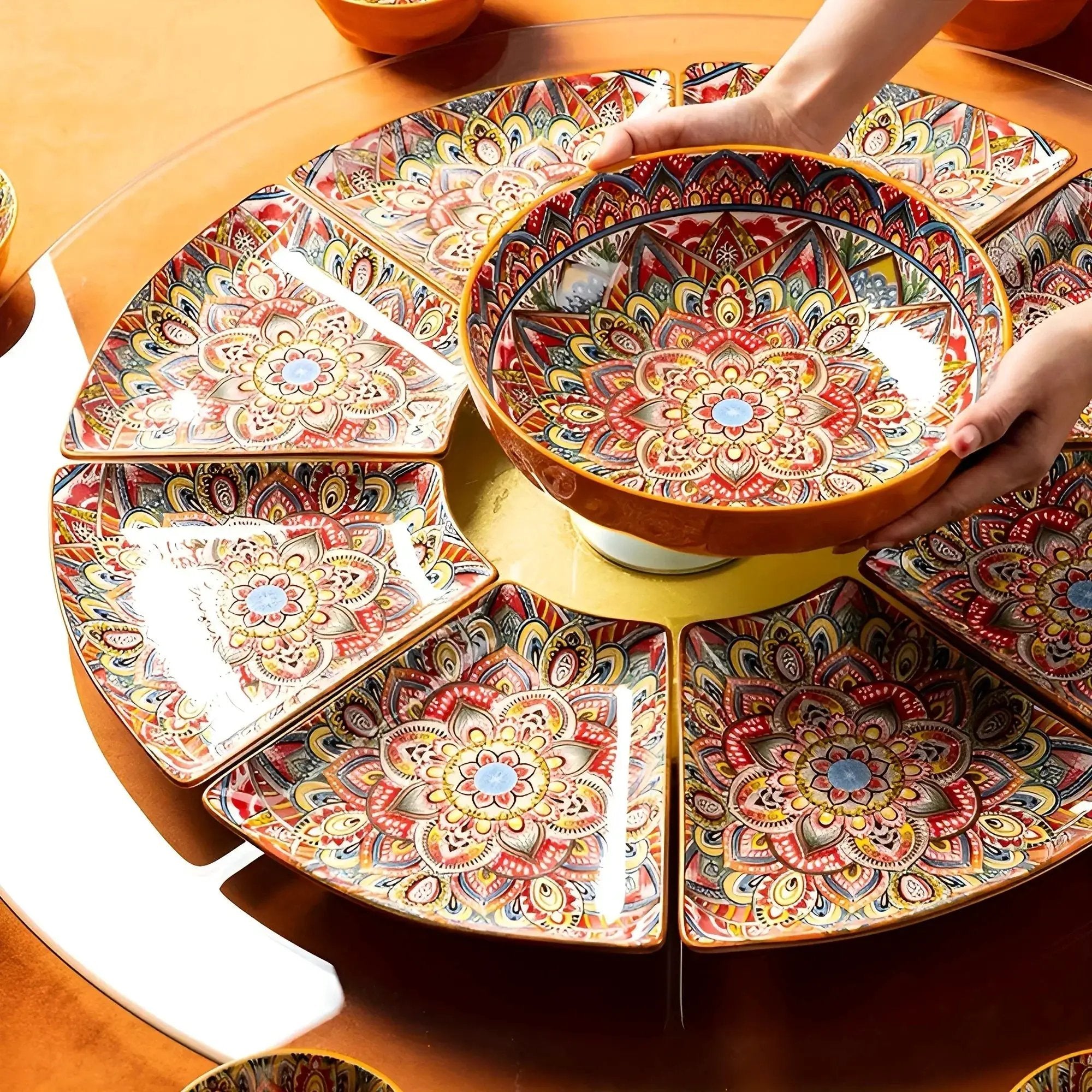Serving Platter - Lacquered Ceramic Tiered by House Of Avana