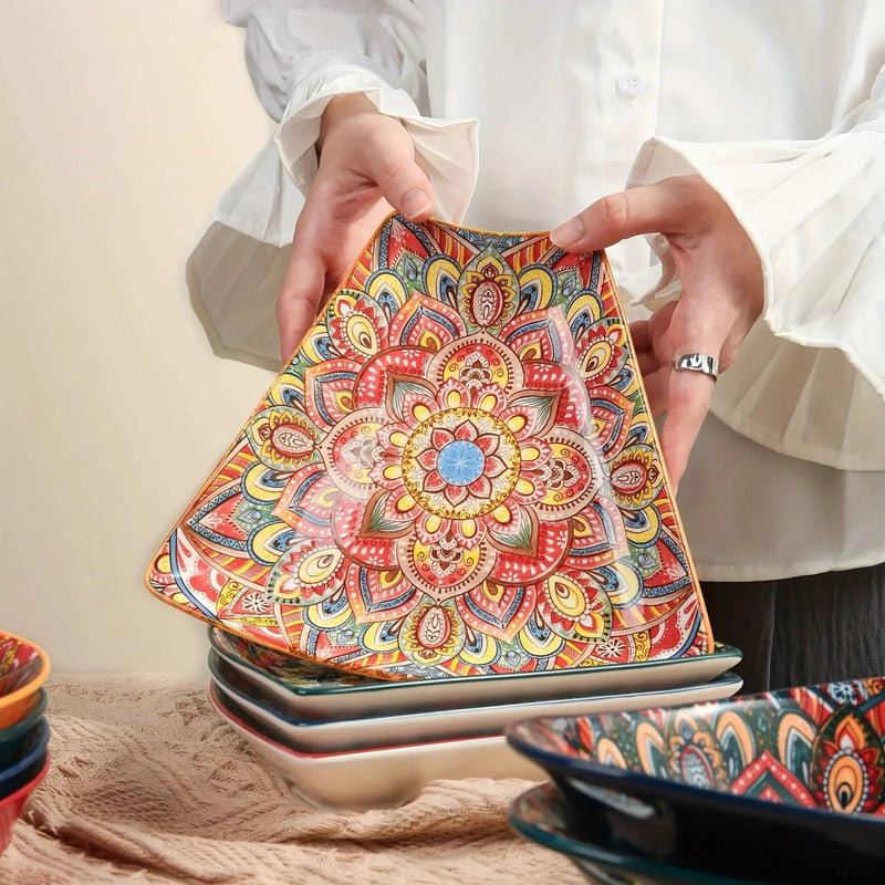 Serving Platter - Lacquered Ceramic Tiered by House Of Avana