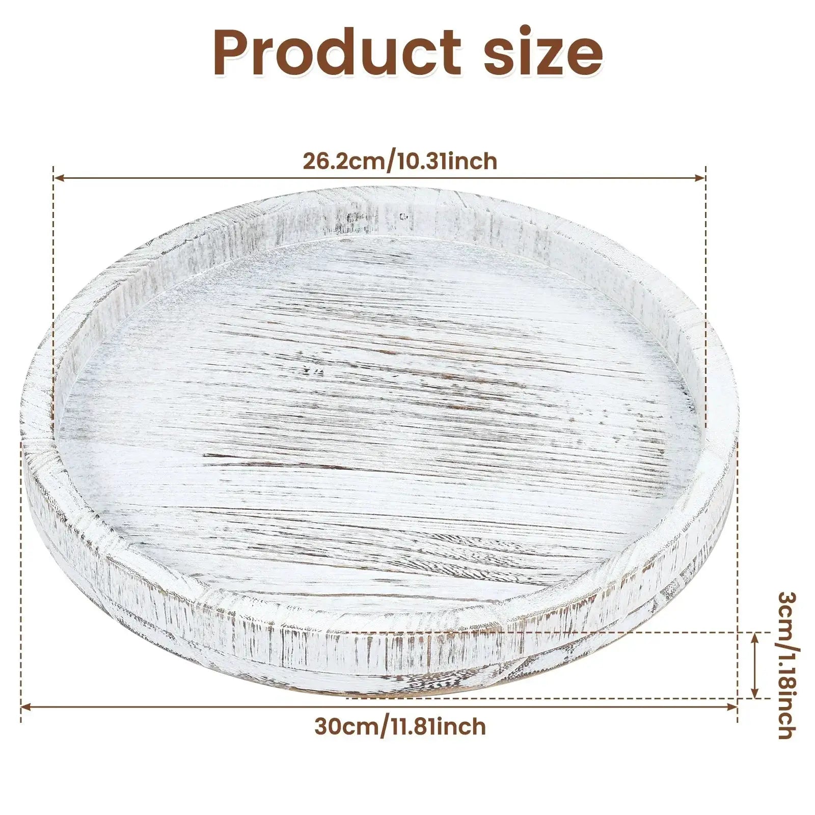 Serving Platter - Retro Wooden Round 30cm by House Of Avana