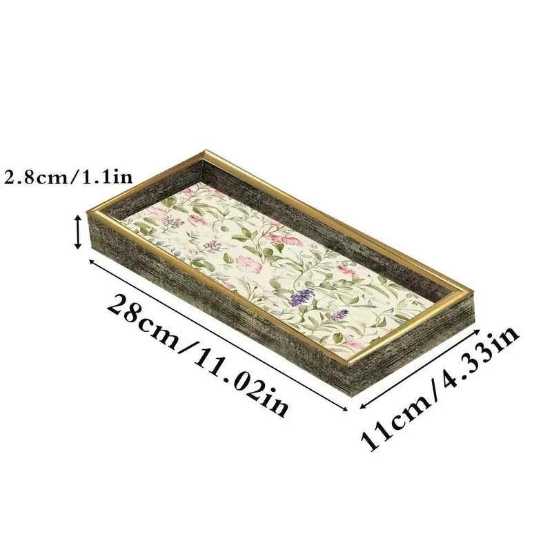 Serving Tray - Decorative Glass Golden by House Of Avana