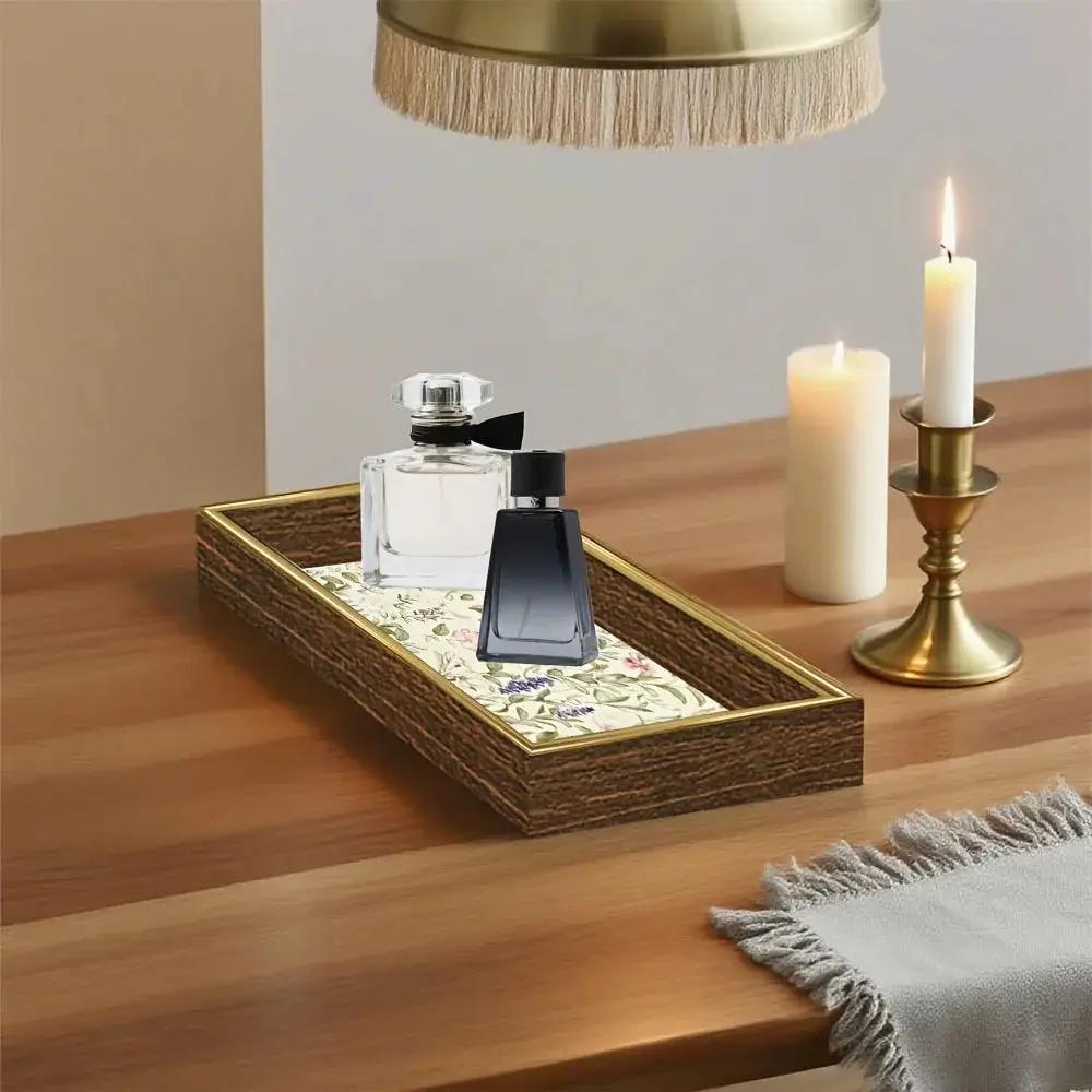 Serving Tray - Decorative Glass Golden by House Of Avana